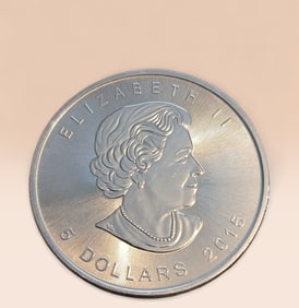 .999 2015 Canadian 1oz Silver Maple Leaf \$5 coin