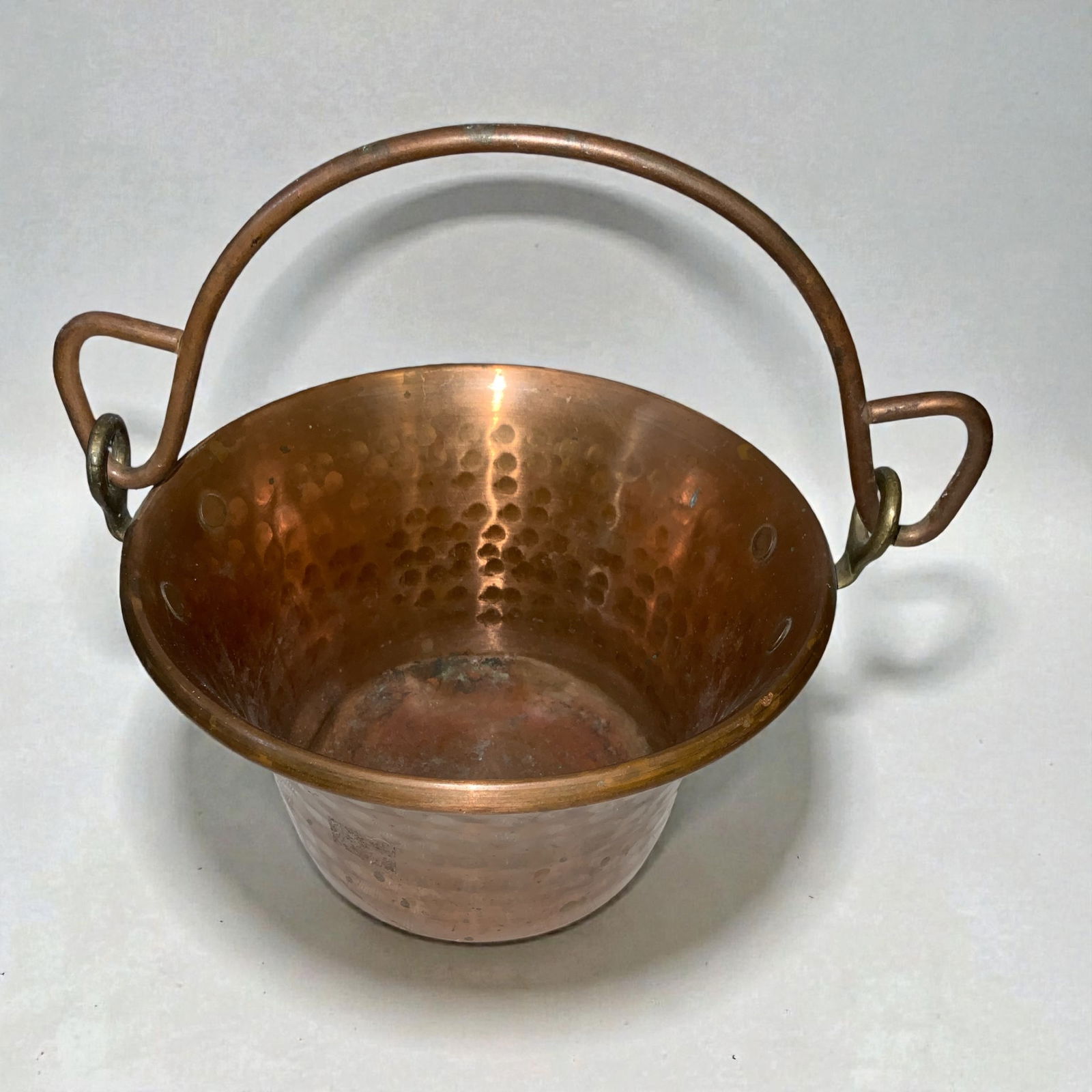 Antique Hammered Copper & Brass Candy or Jam Pot Italy (1 of 8)