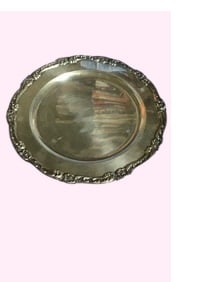 27.6 troy ounces of .925 sterling silver Vintage Peruvian Round Serving Tray by Camusso (1 of 3)