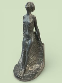 Art Deco Nude Grey Lady Bookend