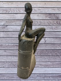 Art Deco Metal Female Nude Bookend