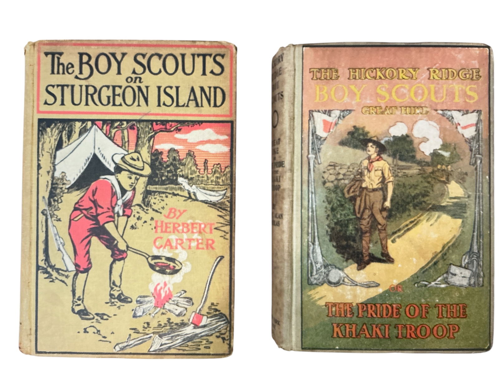 The Boy Scouts on Sturgeon Island(1914) The Hickory Ridge Boy Scouts(1913) Great Hike Khaki Troop: The Boy Scouts on Sturgeon Island(1914) The Hickory Ridge Boy Scouts(1913) Great Hike Khaki Troop. Both books, one money. Great examples of early 20th century literature for young people focusing on