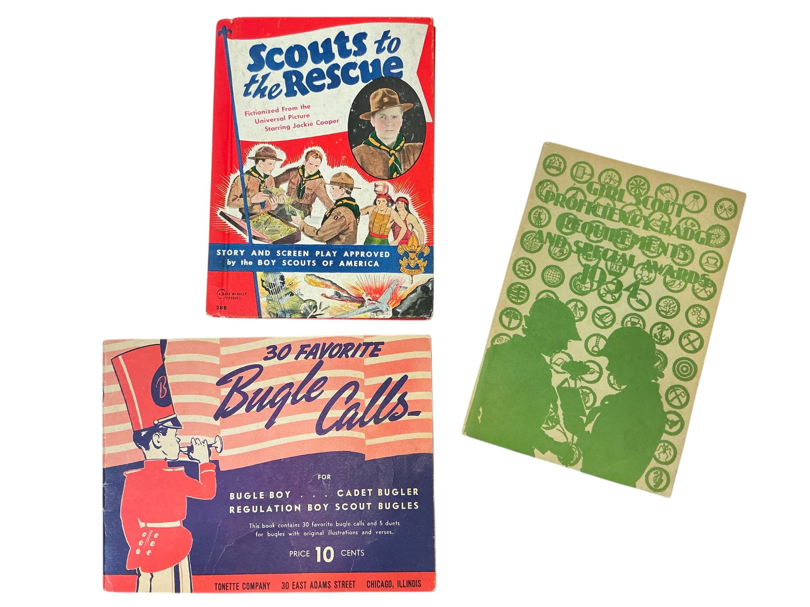 Scouts to the Rescue(Jackie Cooper), Girl Scout Proficiency Badges(1934), Bugle Calls Tonette Compan: Scouts to the Rescue(Jackie Cooper), Girl Scout Proficiency Badges(1934), Bugle Calls Tonette CompanY