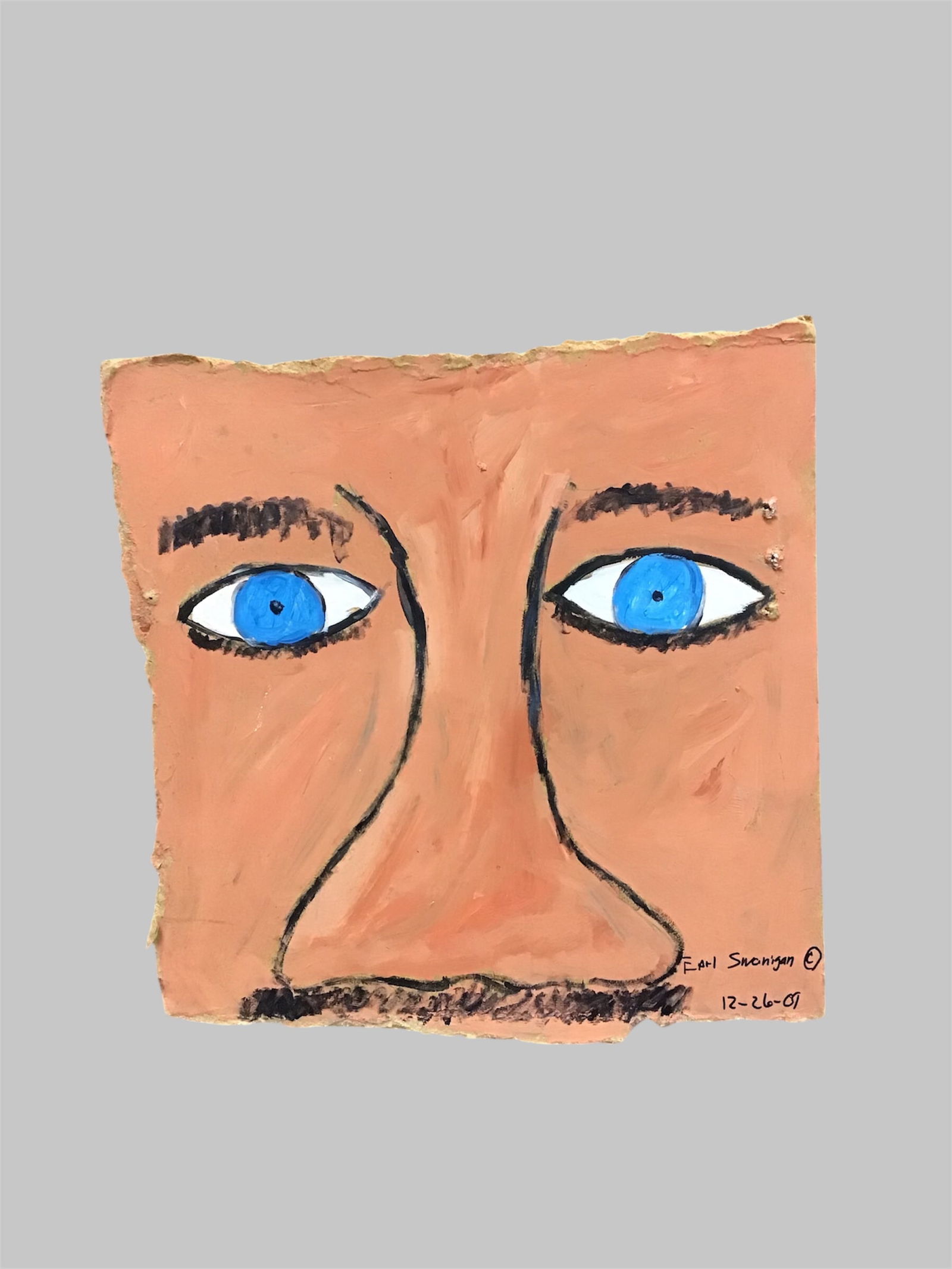 Original Outsider Art by Earl Swanigan listed artist from Hudson N.Y.: Original Outsider Art by Earl Swanigan listed artist from Hudson N.Y. (1964-2019) know for his outsider Art on scraps of plywood,cardboard, and other materials. Signed and dated