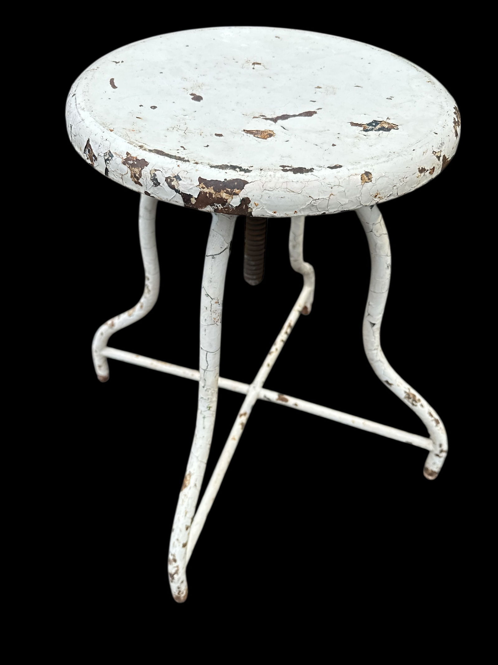 Vintage All-metal Industrial Height Adjustable Doctors’ Stool (1 of 3)