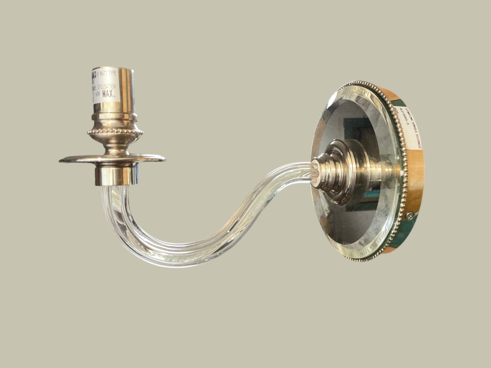 MCM Mirrored Lucite Arm Wall Sconce Ralph Lauren Ayemeline (1 of 3)