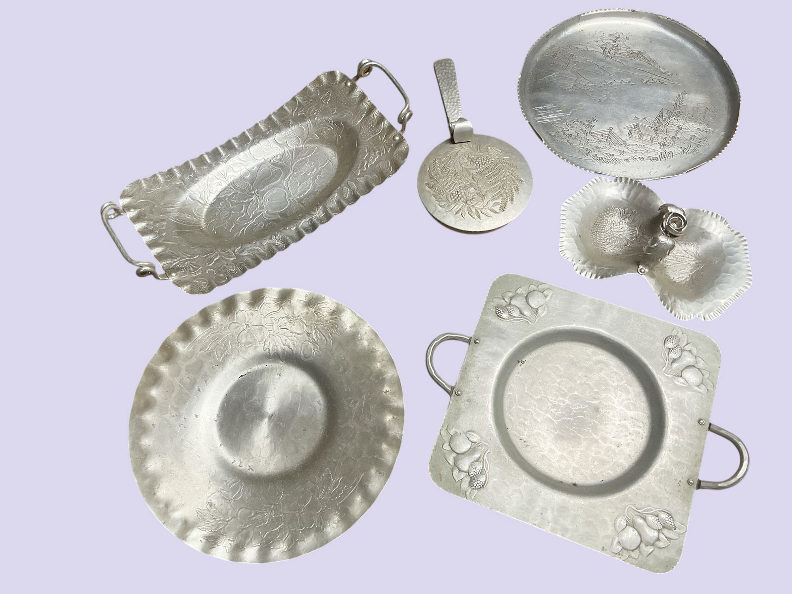 Mid-century Aluminum Serving Pieces (1 of 7)