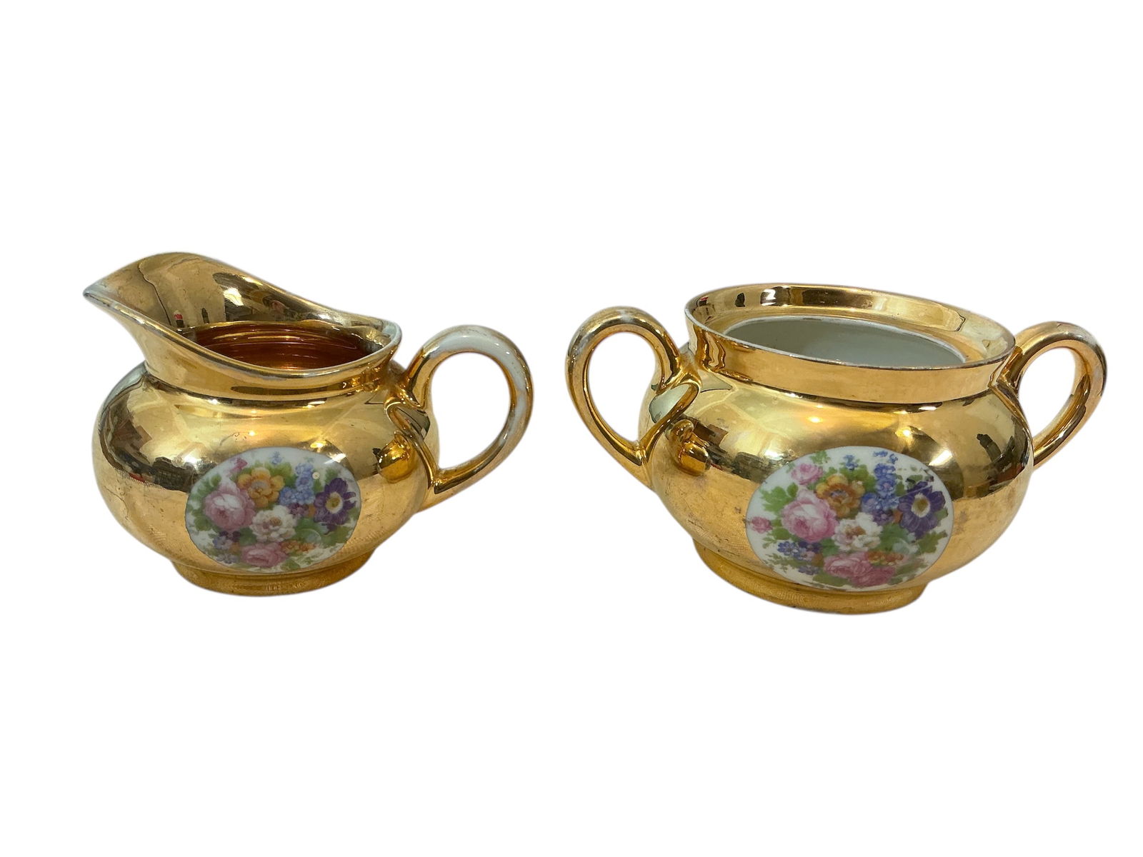 Vintage GDA France Gold-covered Sugar and Creamer (1 of 6)