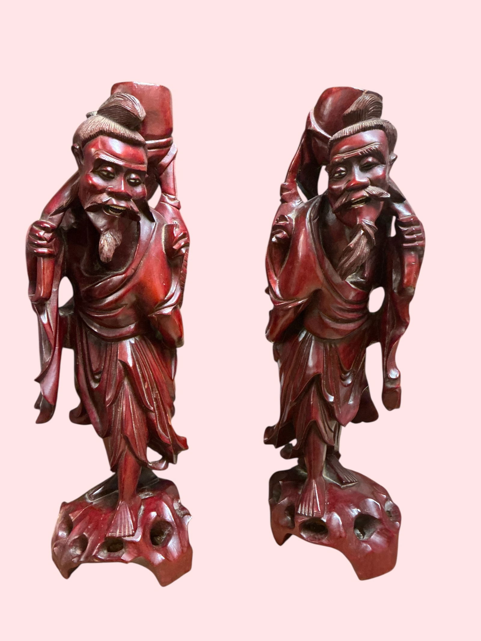 Chinese Carved Rosewood God Figures (1 of 9)