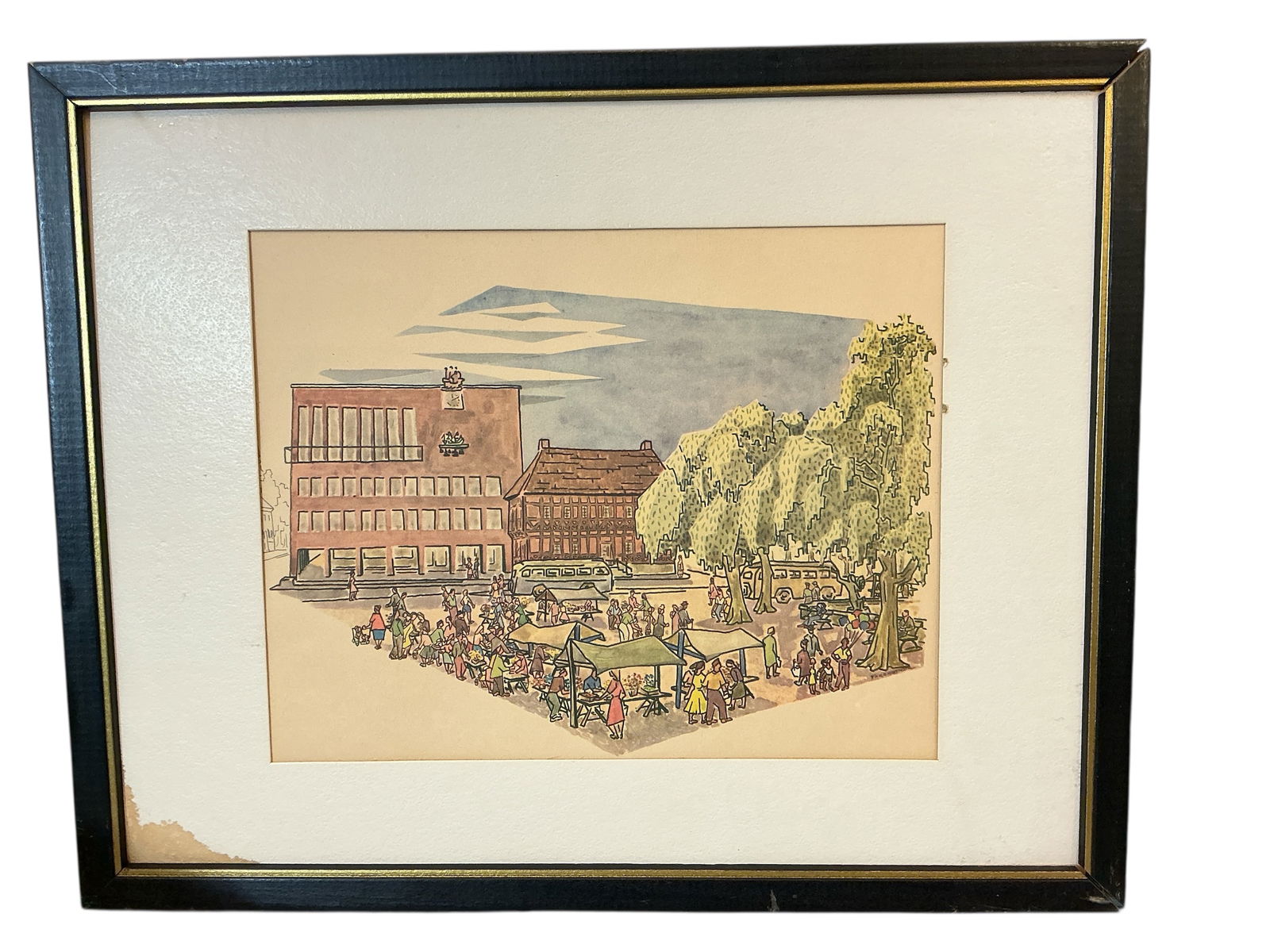 Framed Print Hans Fagerstrom City Corner Open Air Market (1 of 4)