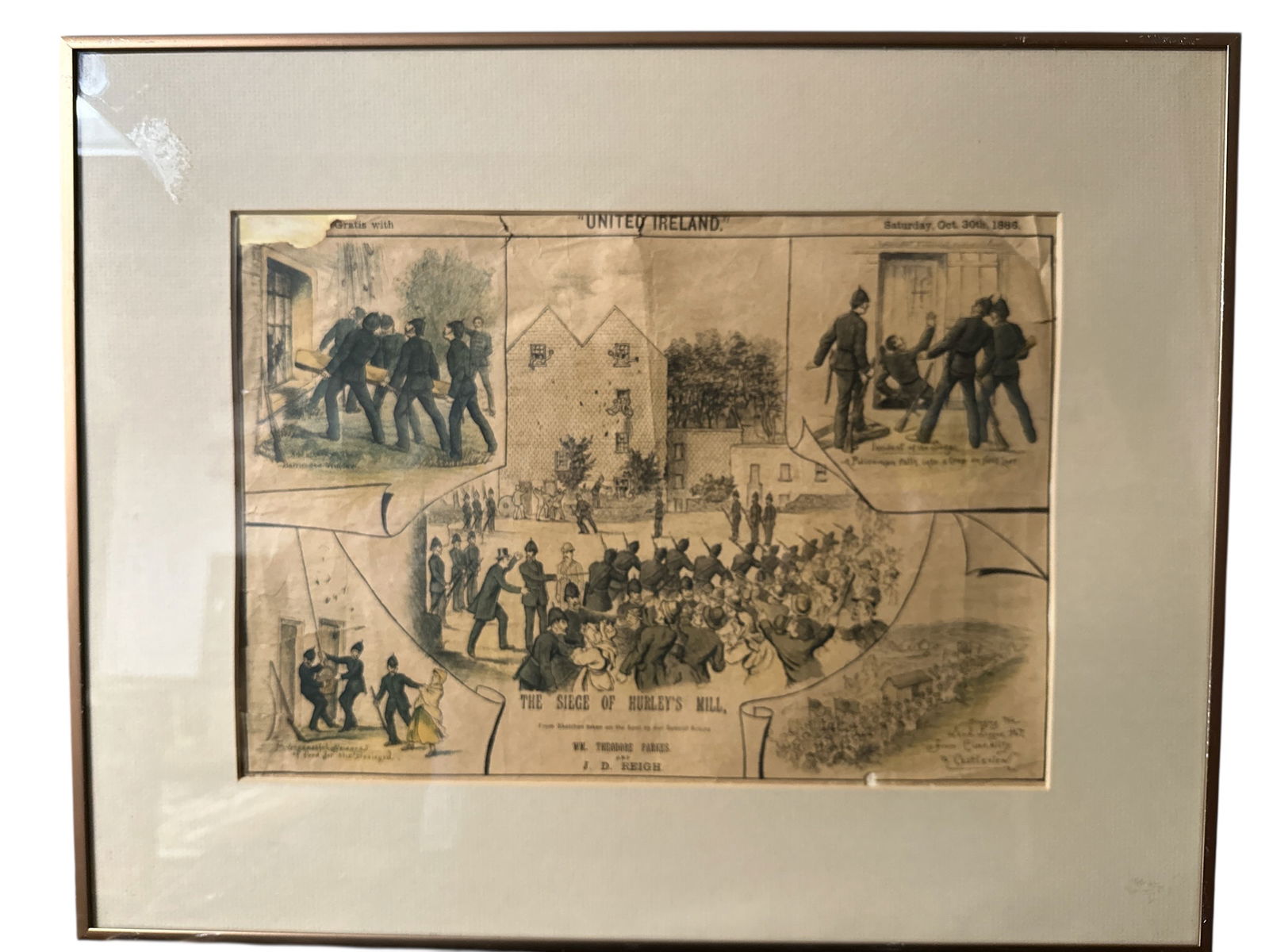 Framed Print United Ireland Supplement THE SEIGE OF HUBLEY’S MILL (1 of 4)