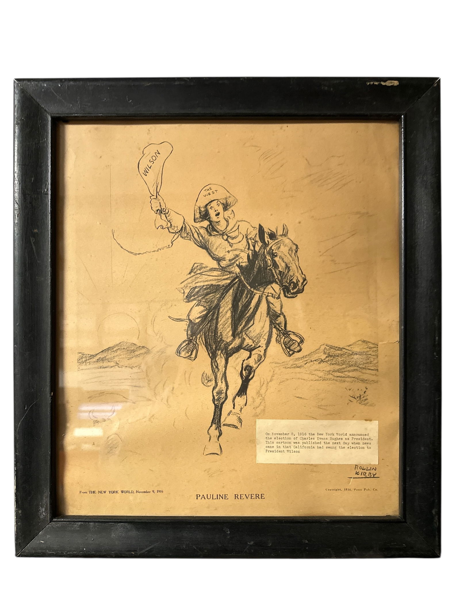 Rollin Kirby Political Cartoon PAULINE REVERE (1 of 3)