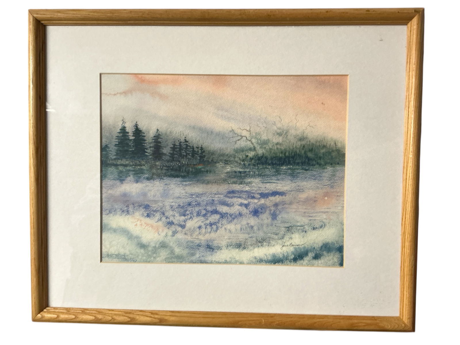 Jane Barrow Framed Matted Watercolor Landscape (1 of 4)
