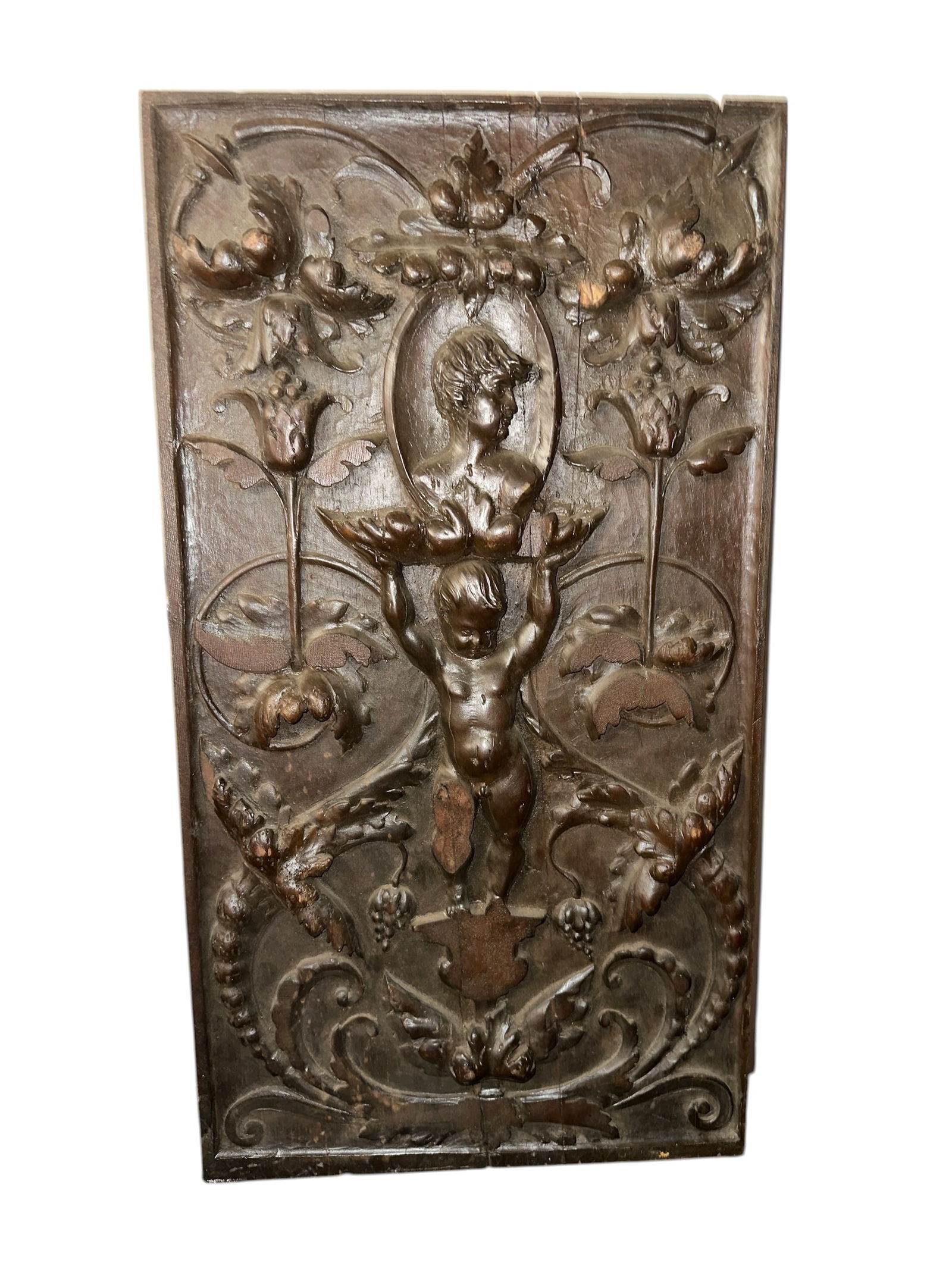 Antique Handcarved Wooden Panel (1 of 4)