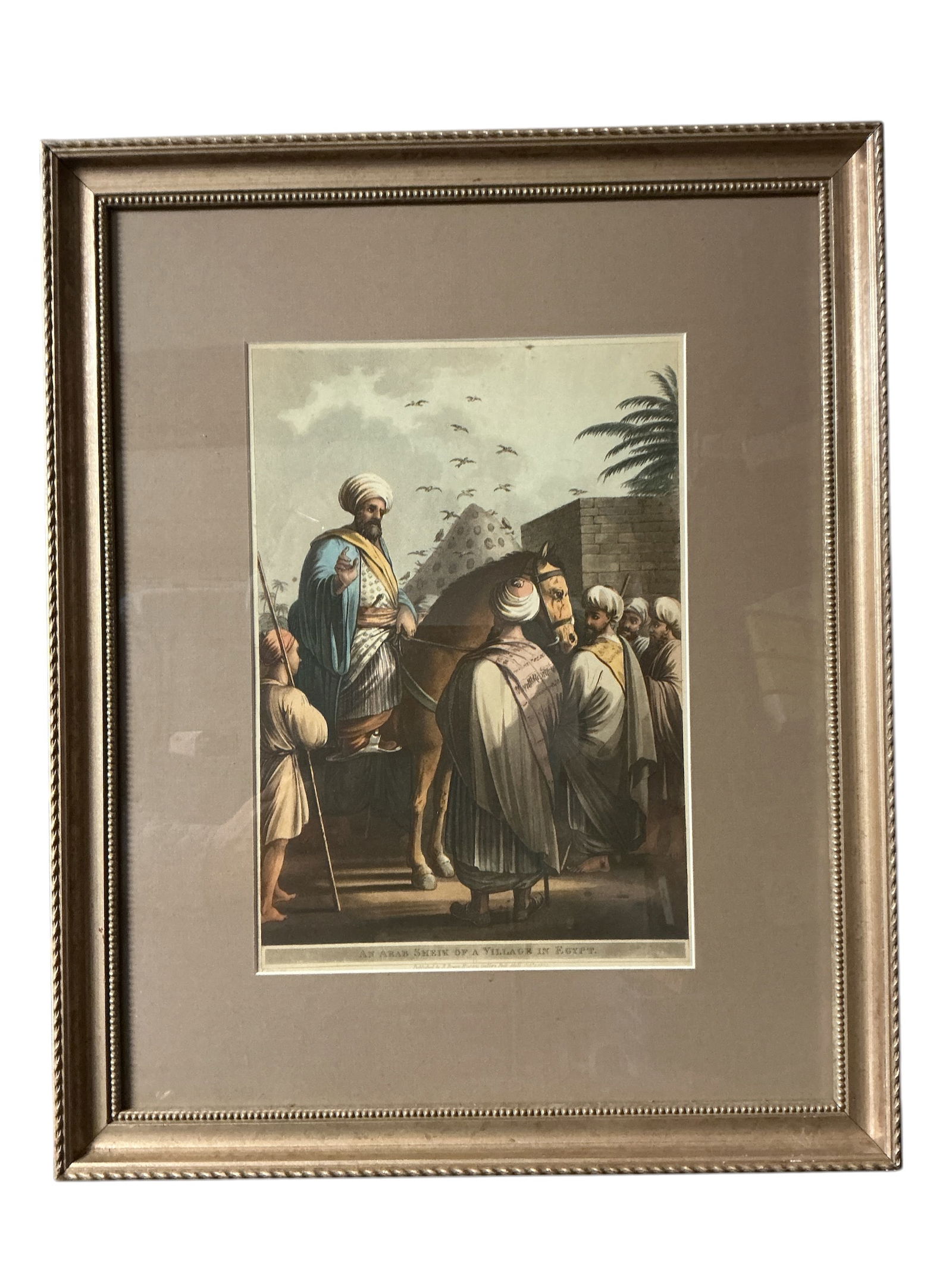 Framed Matted Art Print “An Arab Sheik of a Village in Egypt” Luigi Mayer (1 of 4)