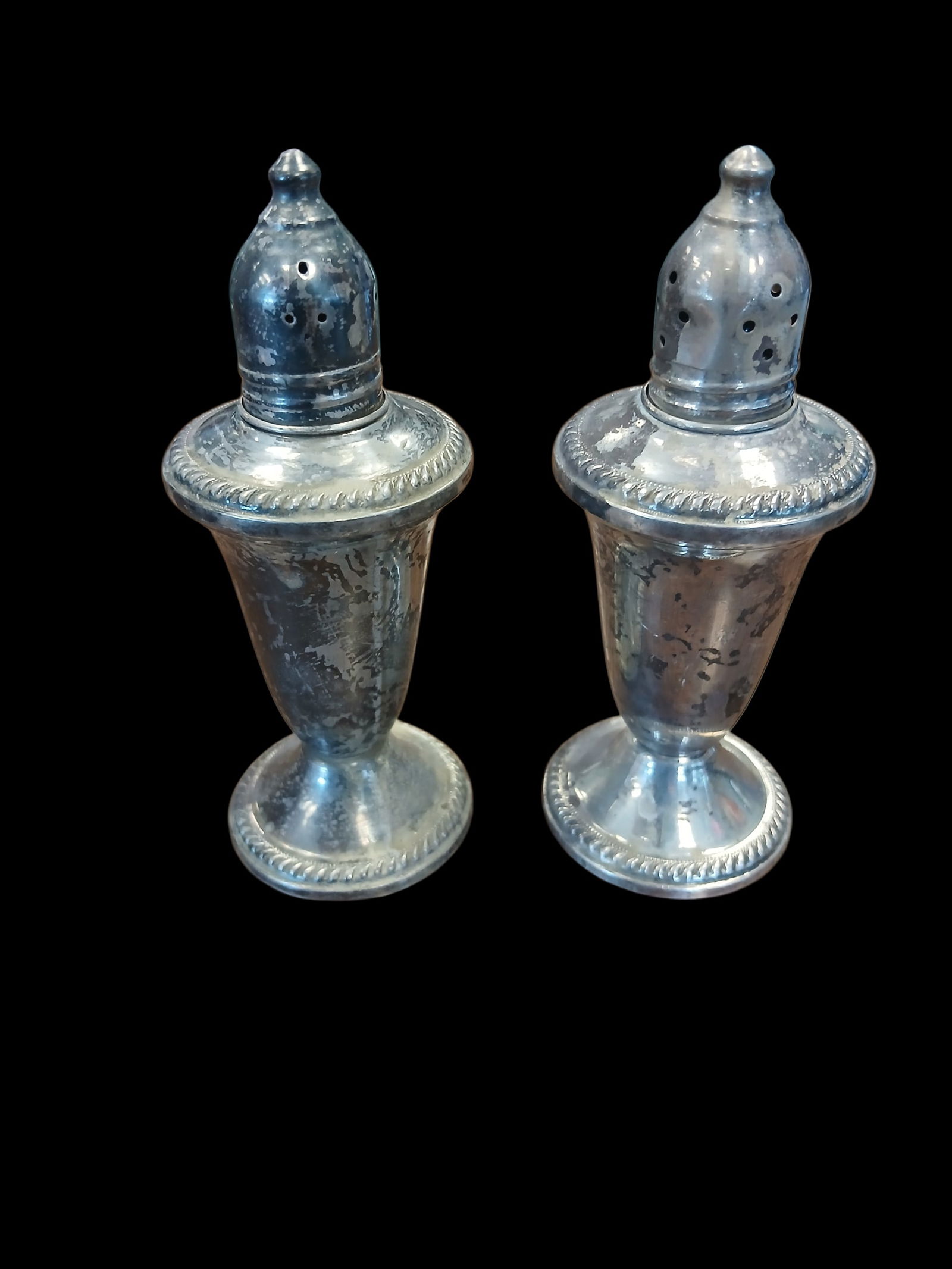 925 Sterling Silver Salt and Pepper Shakers with Glass Inserts (1 of 4)