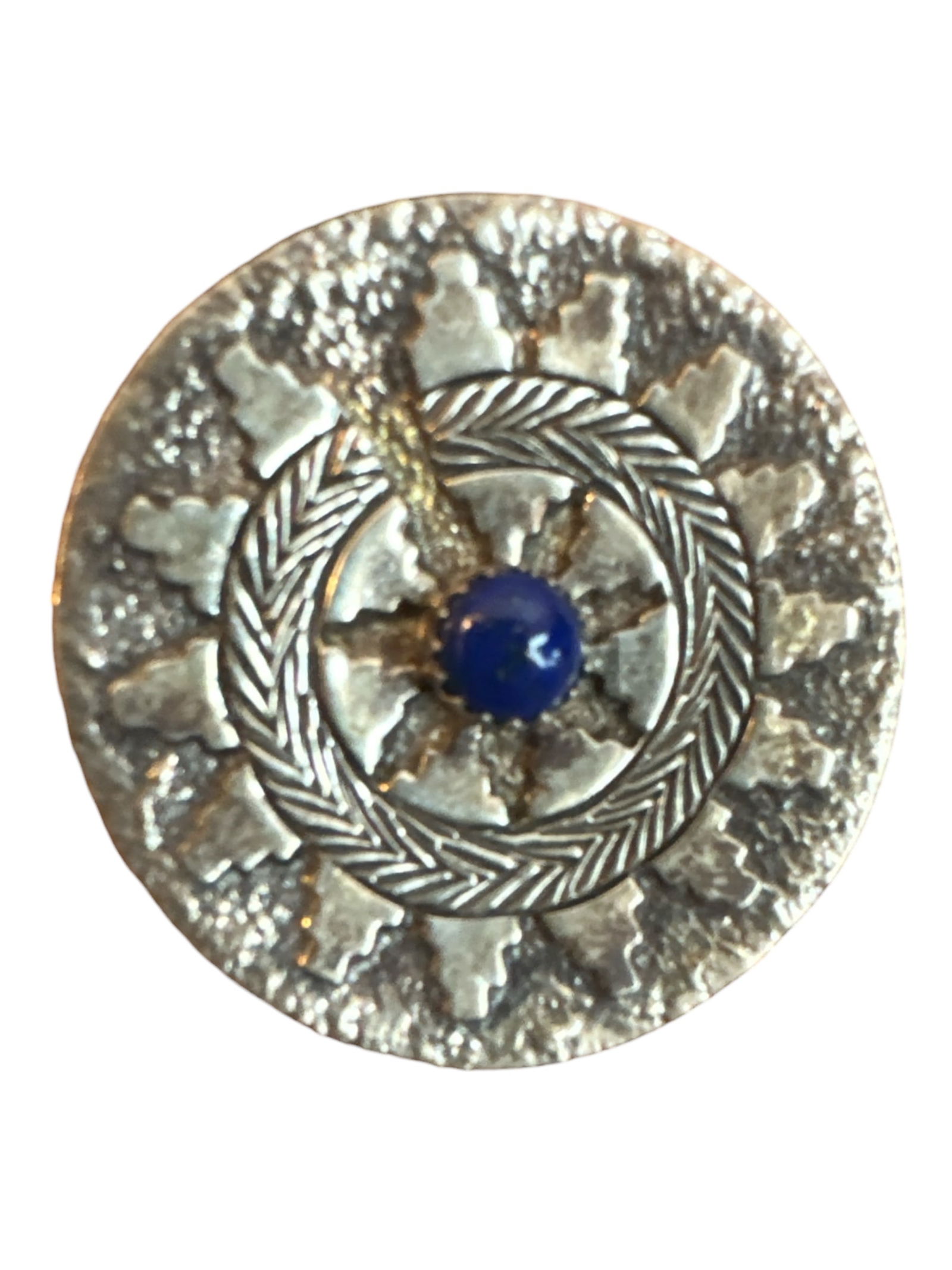 Southwestern Style Sterling Silver Brooch / Pin 1 3/8”dia (1 of 4)