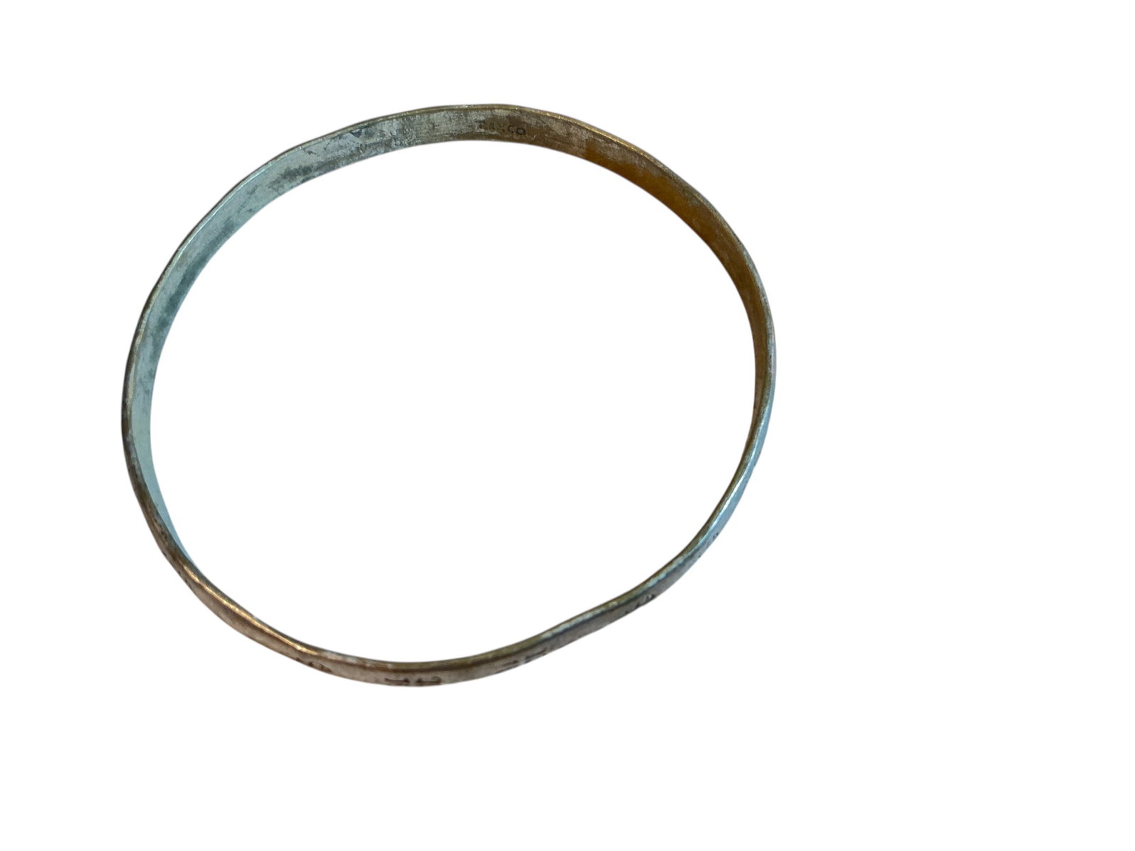 Sterling Silver Bangle Bracelet w/ Stamped Design Taxco (1 of 4)