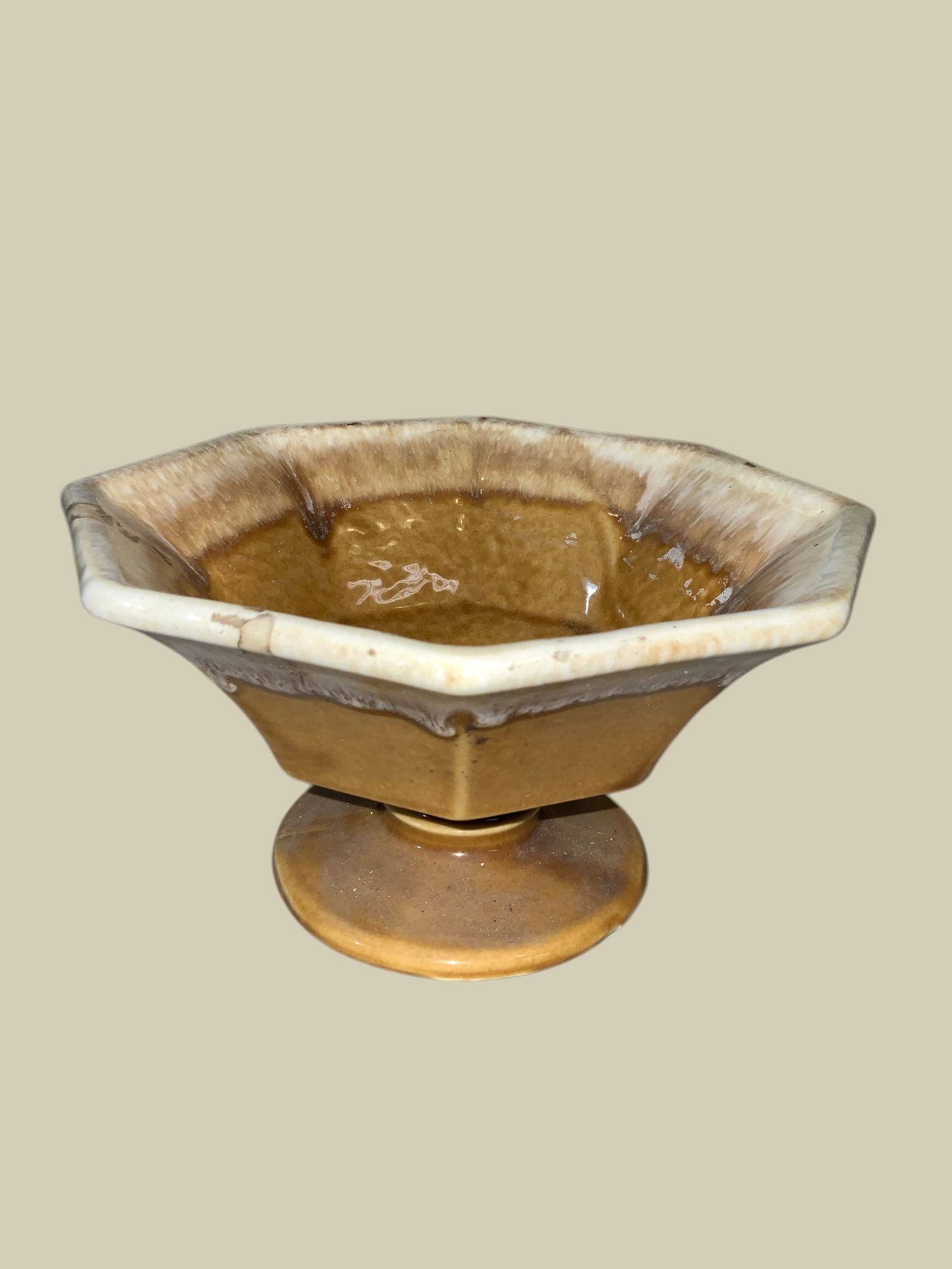 Hexagonal Ceramic Planter Marked 425~USA (1 of 6)