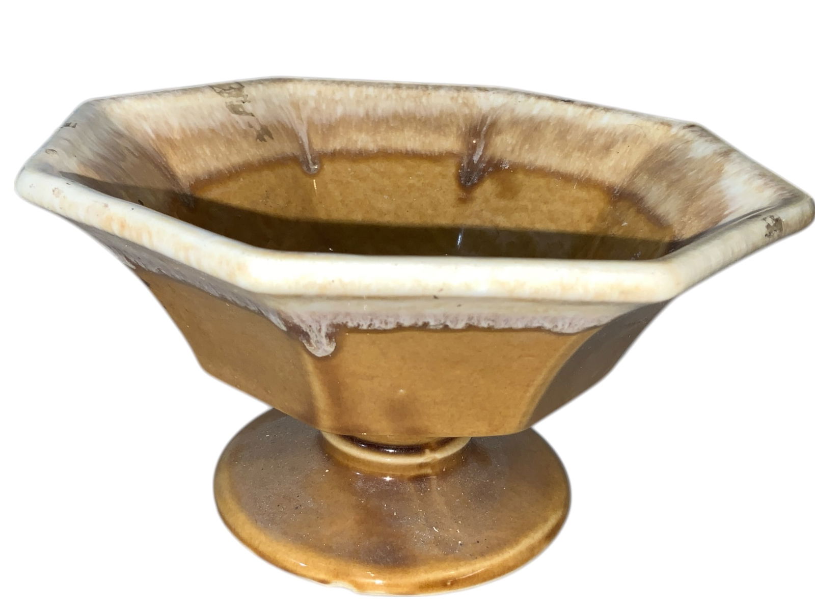 Hexagonal Ceramic Planter Marked 425~USA - 2