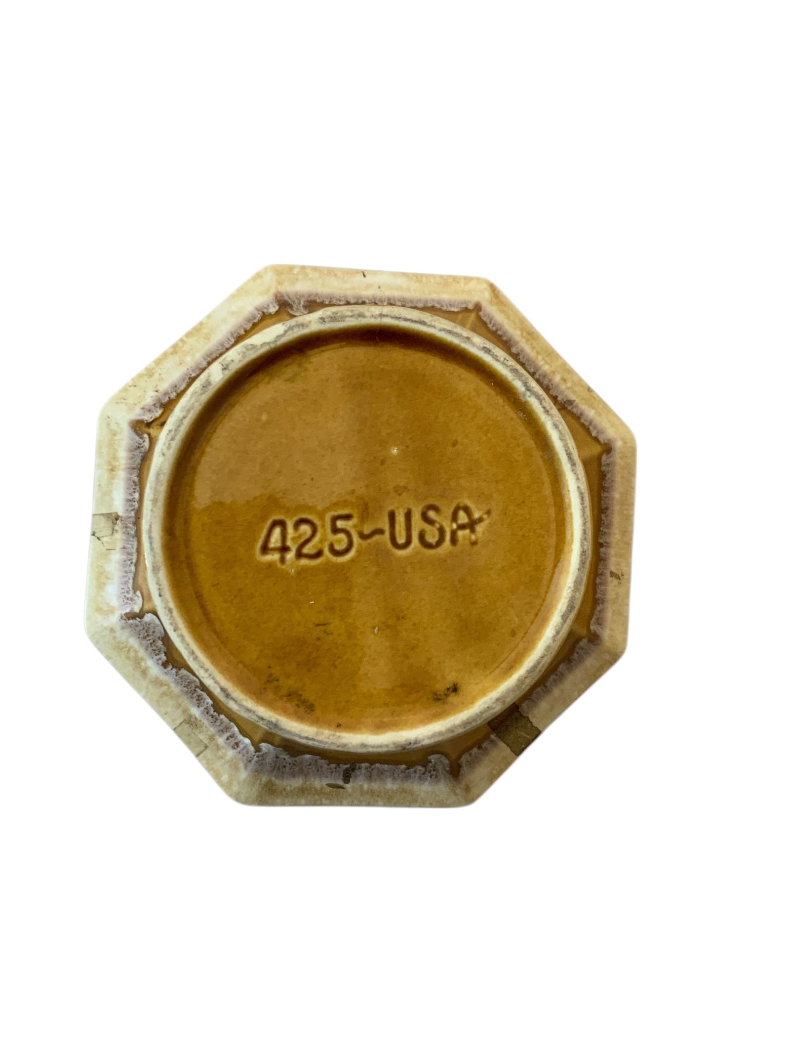 Hexagonal Ceramic Planter Marked 425~USA - 6