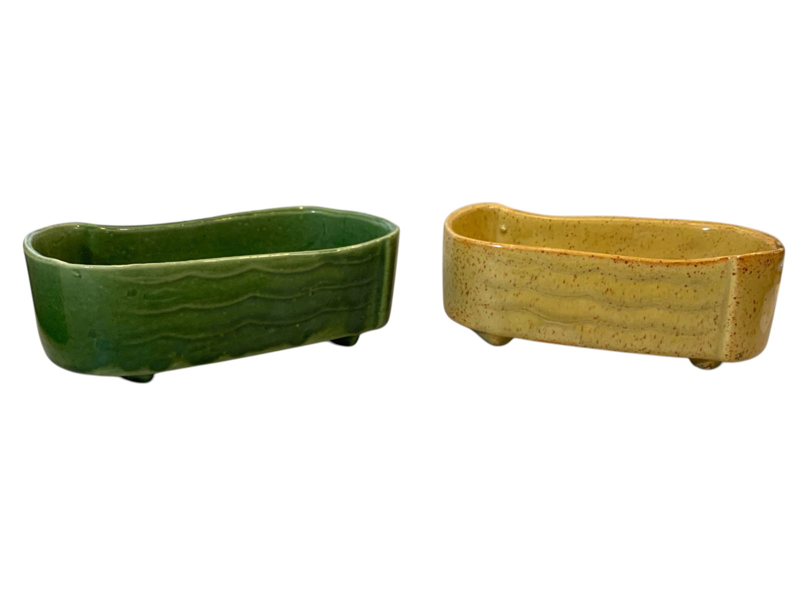 2pc Ungemach Pottery Company UPCO Wavy Design Planters UP-261 (1 of 6)