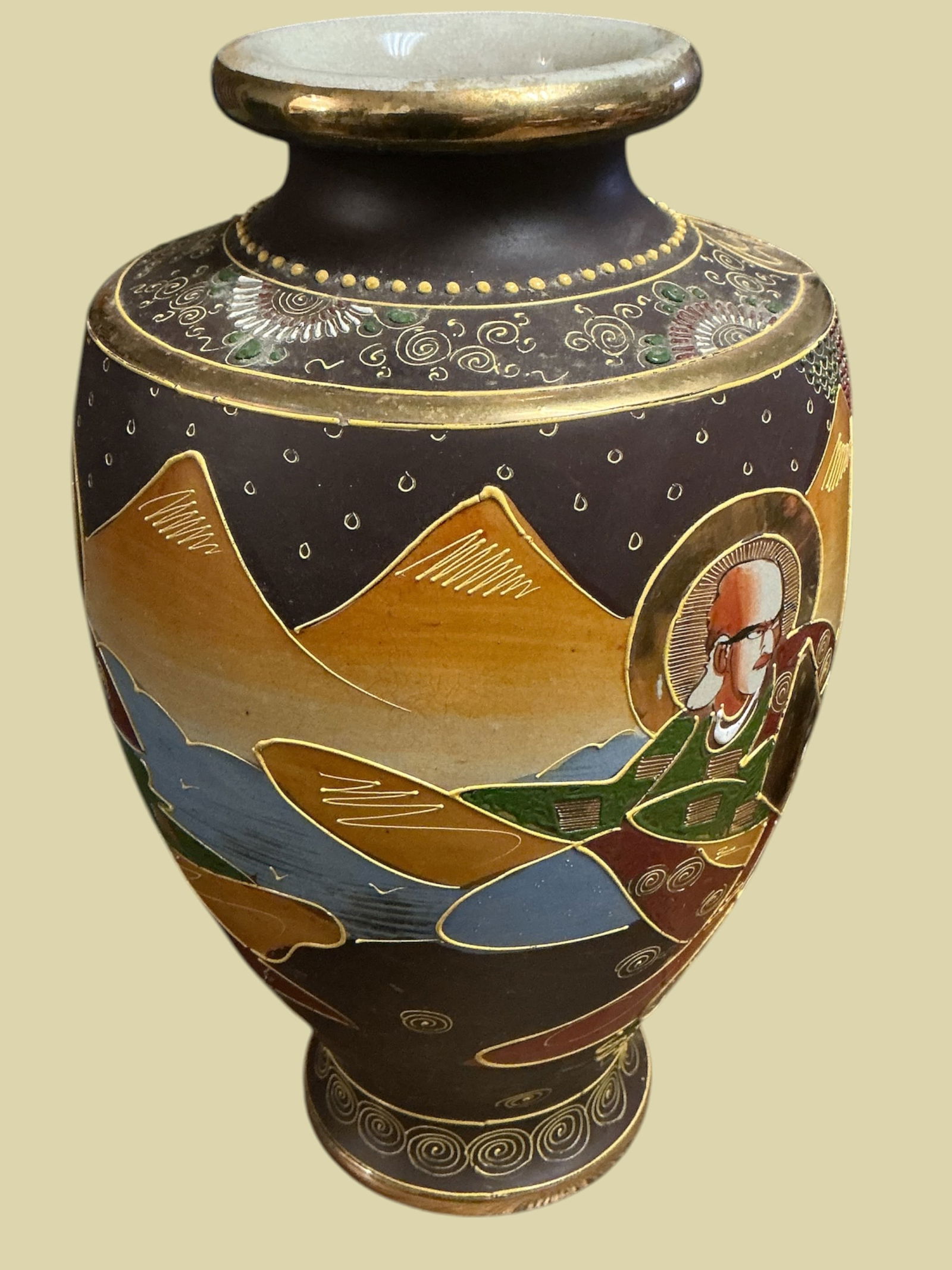 1920/1930s Japanese Satsoma urn (1 of 4)