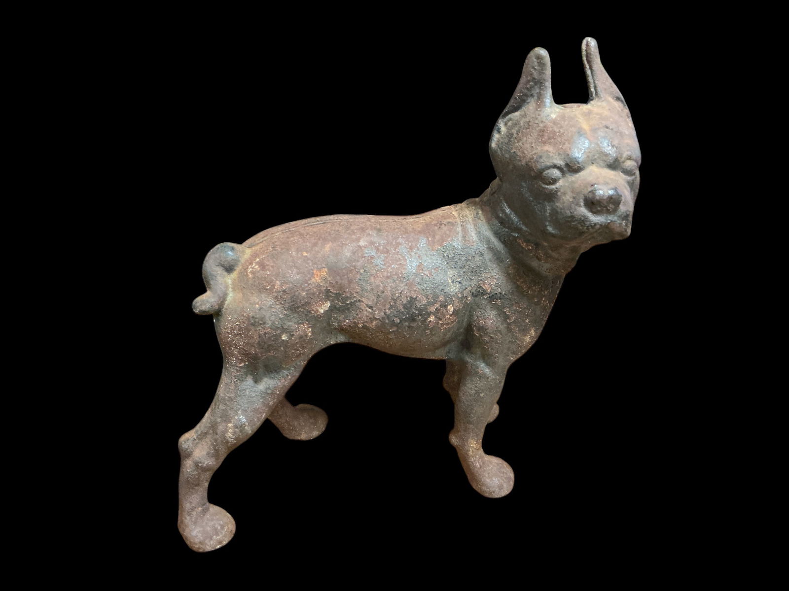 Vintage Large Cast Iron Boston Terrier Dog Doorstop (1 of 3)