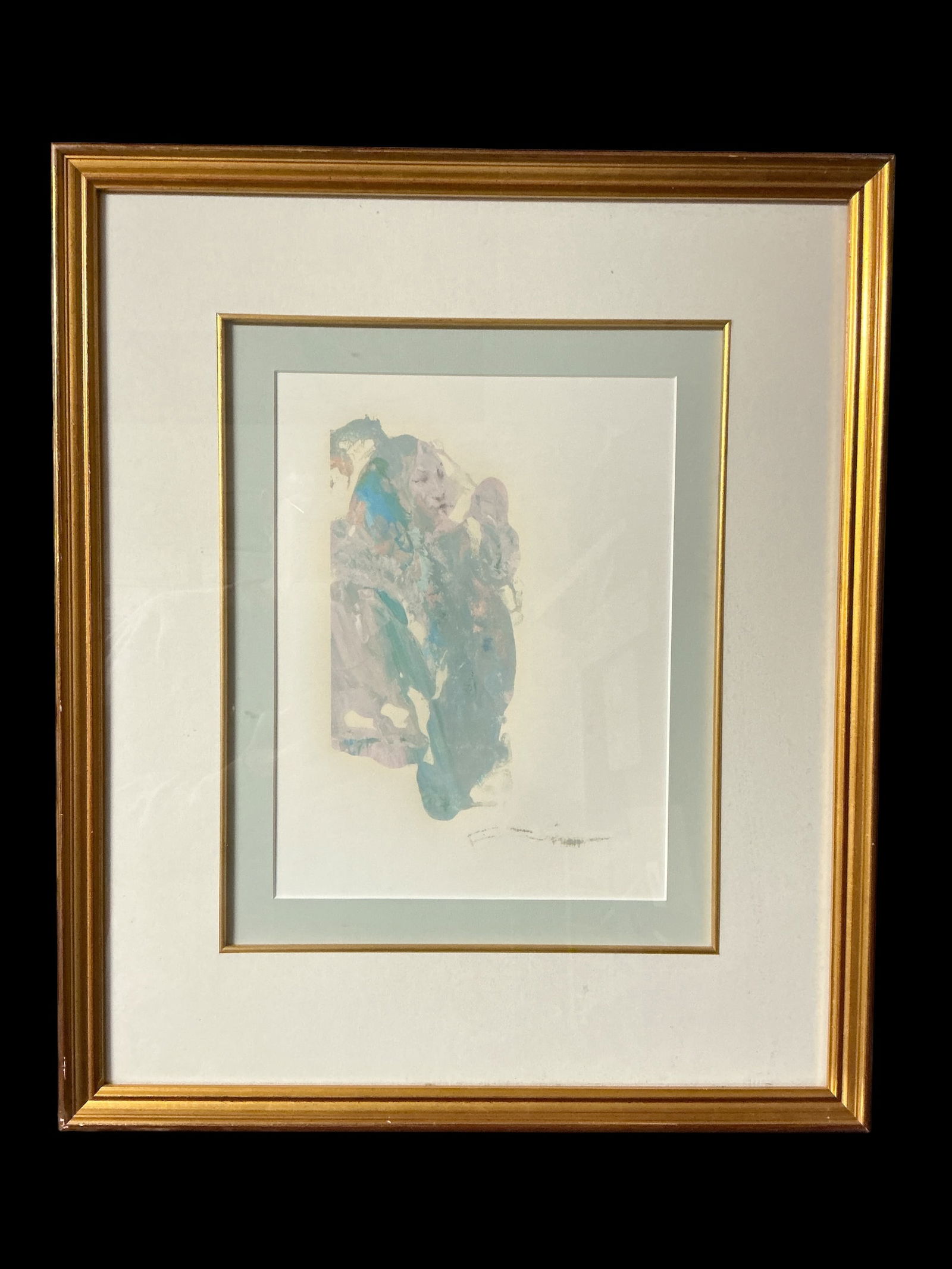 Untitled Abstract Painting Depicting A Native American Wrapped in Fabric (1 of 4)