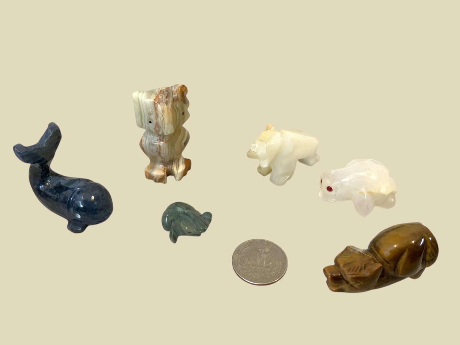 Miniature Animal carvings from Variety of Stone Materials (1 of 2)