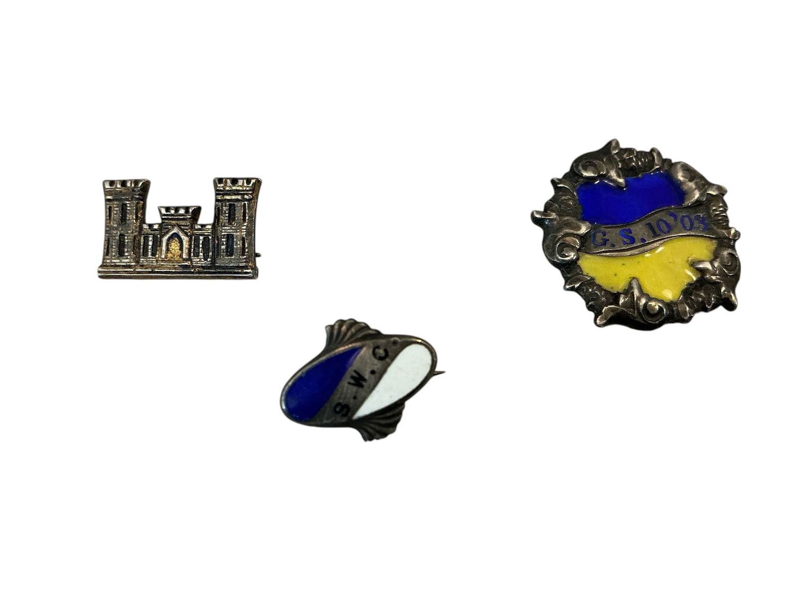 3 Vintage Pins / Brooches Marked 'Sterling' (1 of 4)