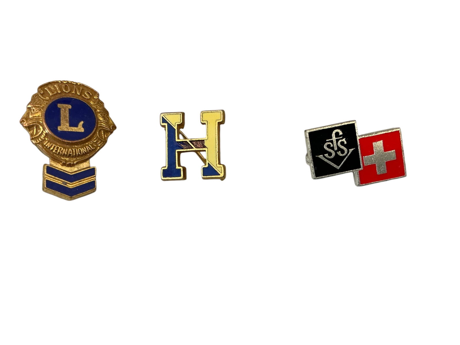 3 Lapel Pins Lions Club, Varsity Letter and Etc. (1 of 2)