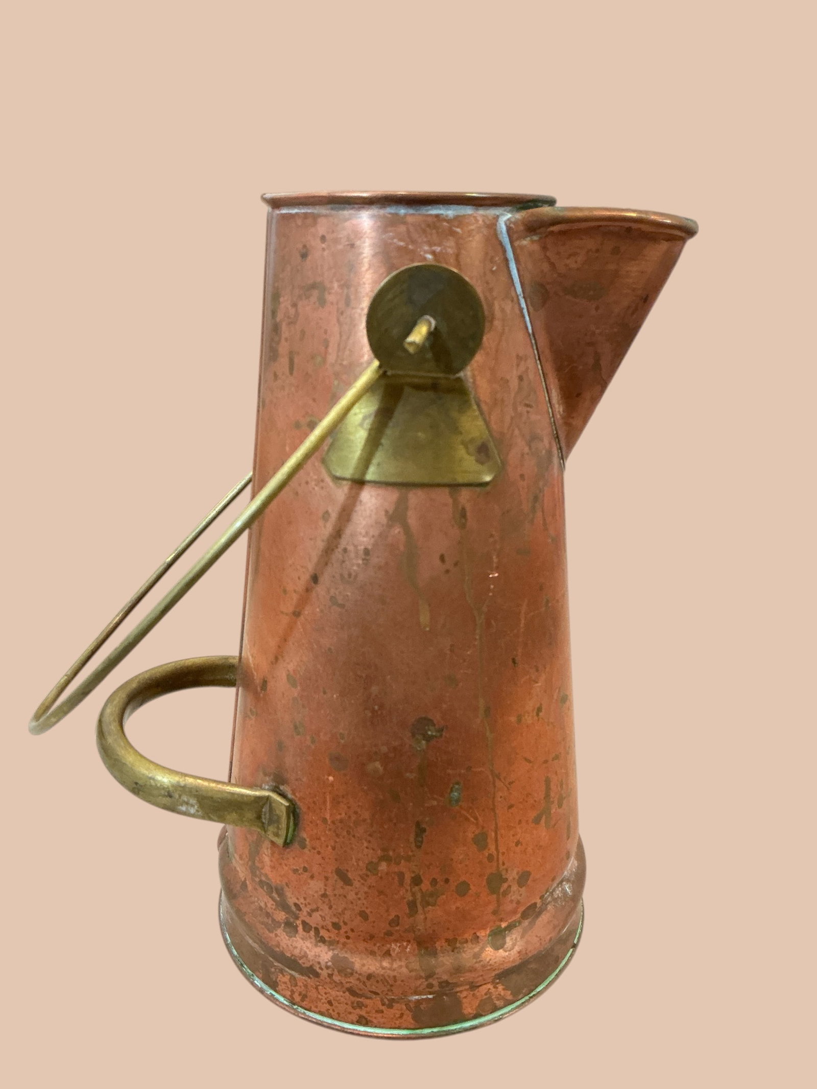 Vintage Gregorian Solid Copper Coffee or Chocolate Pot 8 1/2” tall (1 of 6)