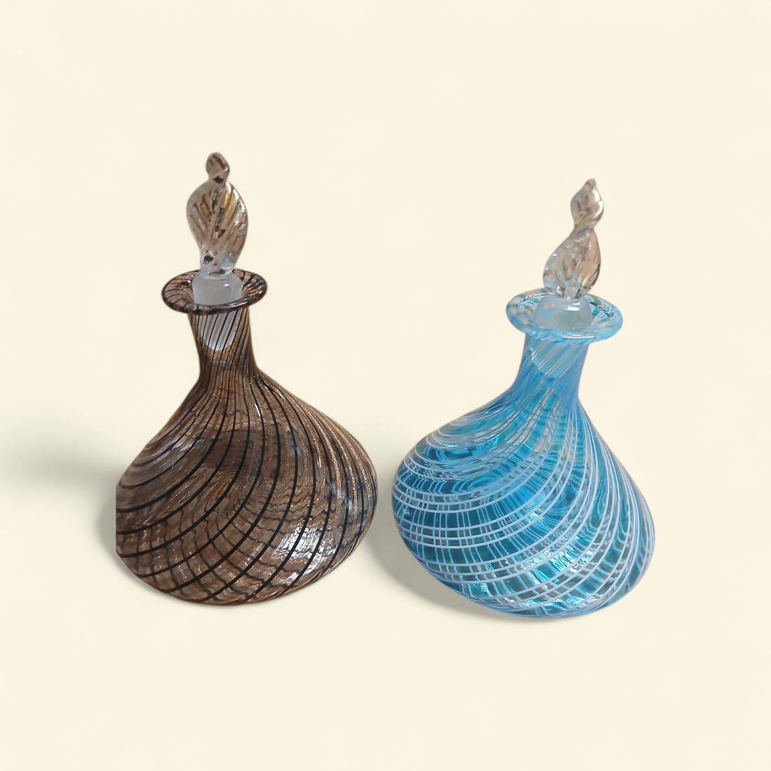 Collection of 2 Hand Blown Perfume Bottles (1 of 5)