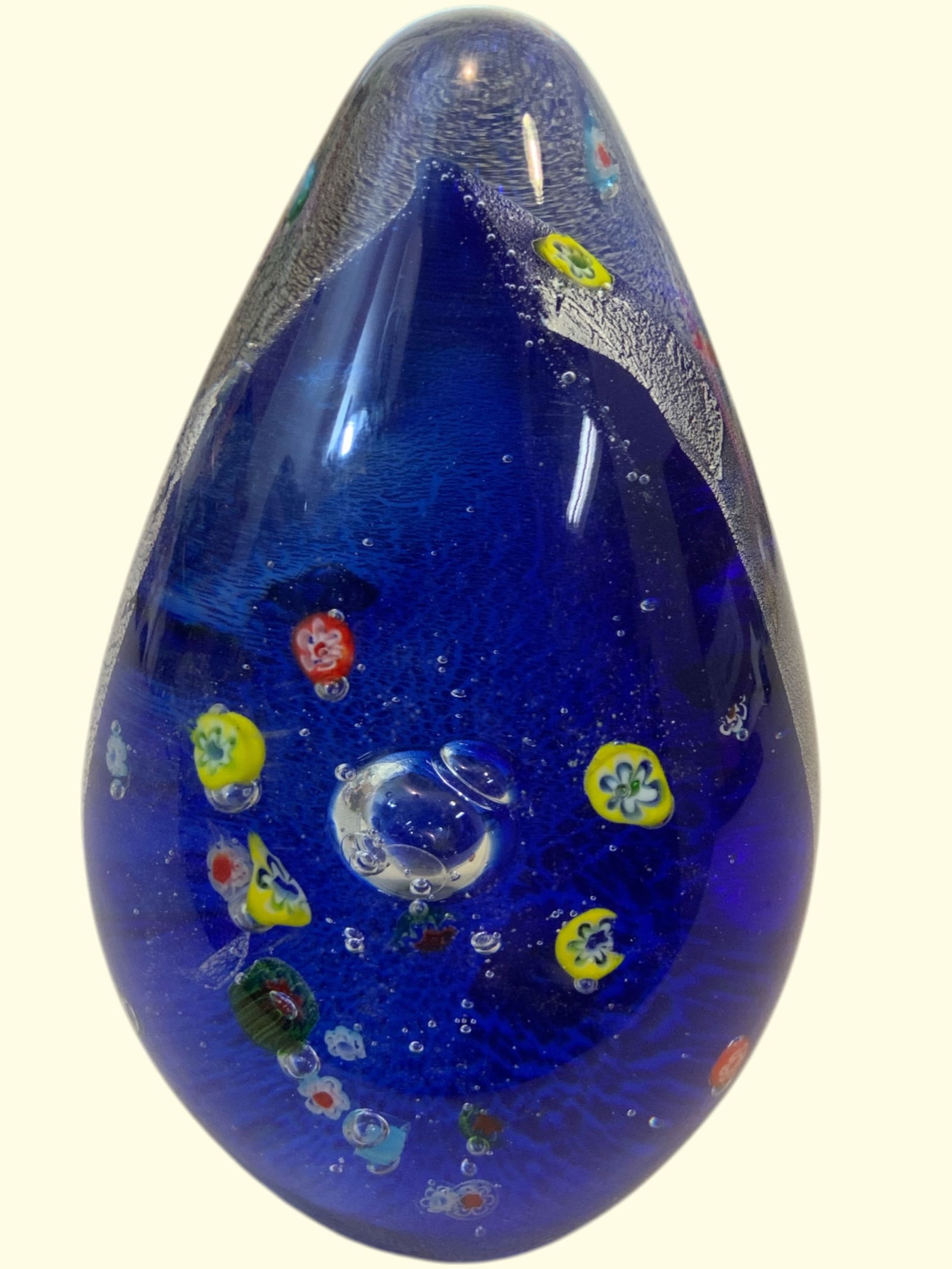 Vintage Egg-Shaped Glass Paperweight in the Style of Murano (1 of 4)