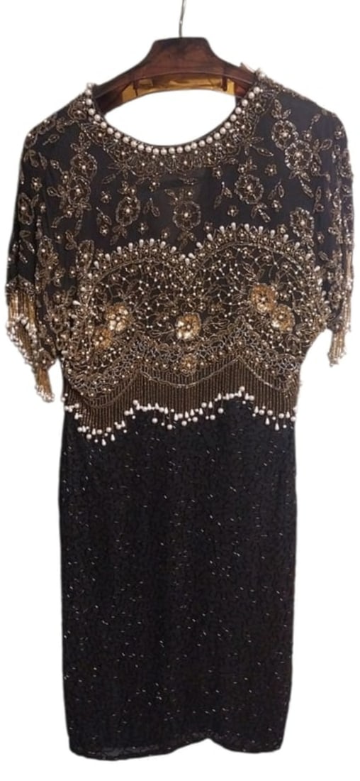 Vintage oleg cassino beaded dress (1 of 2)