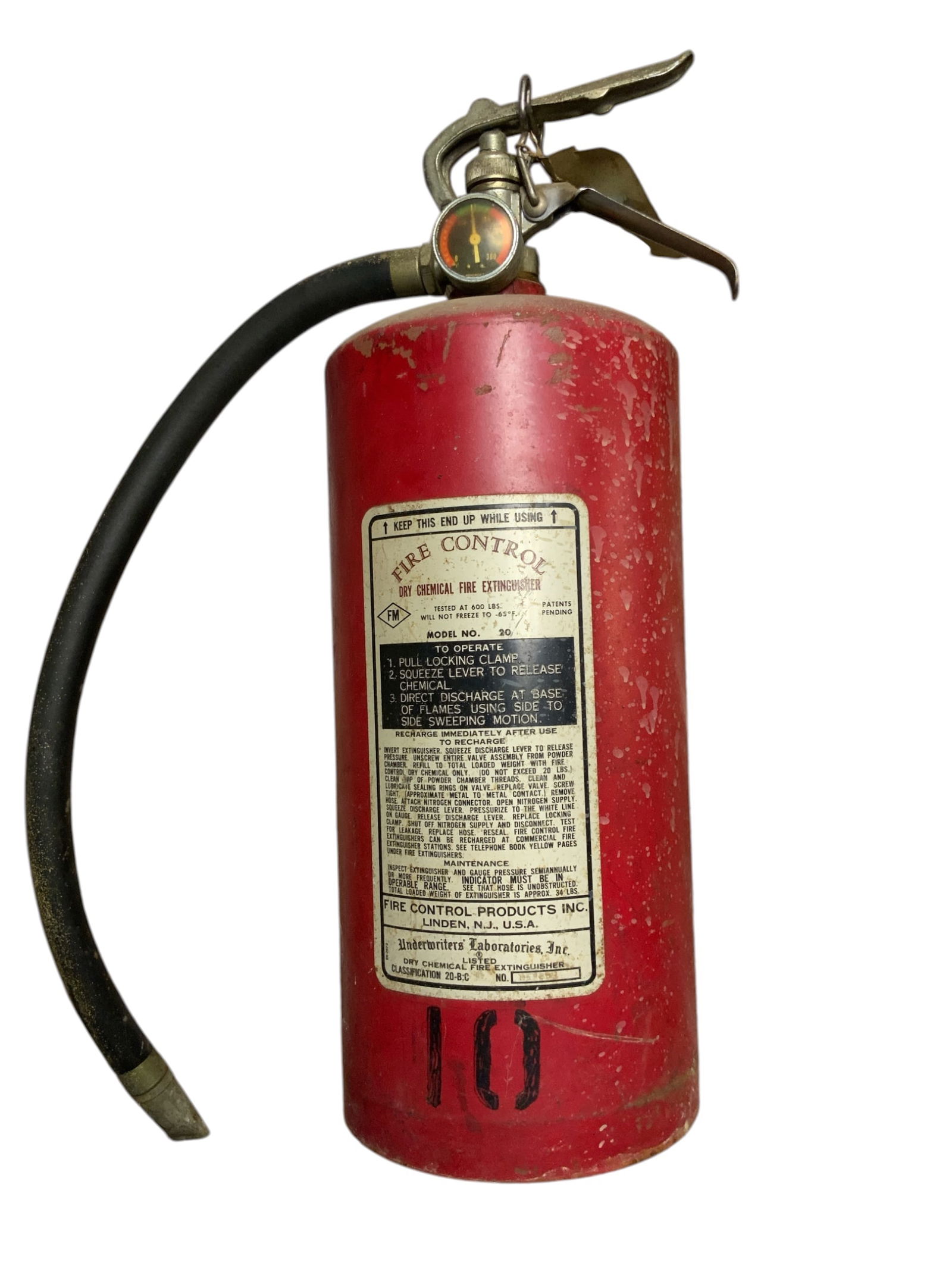 Vintage FIRE CONTROL Dry Chemical Fire Extinguisher Model 20 (1 of 5)