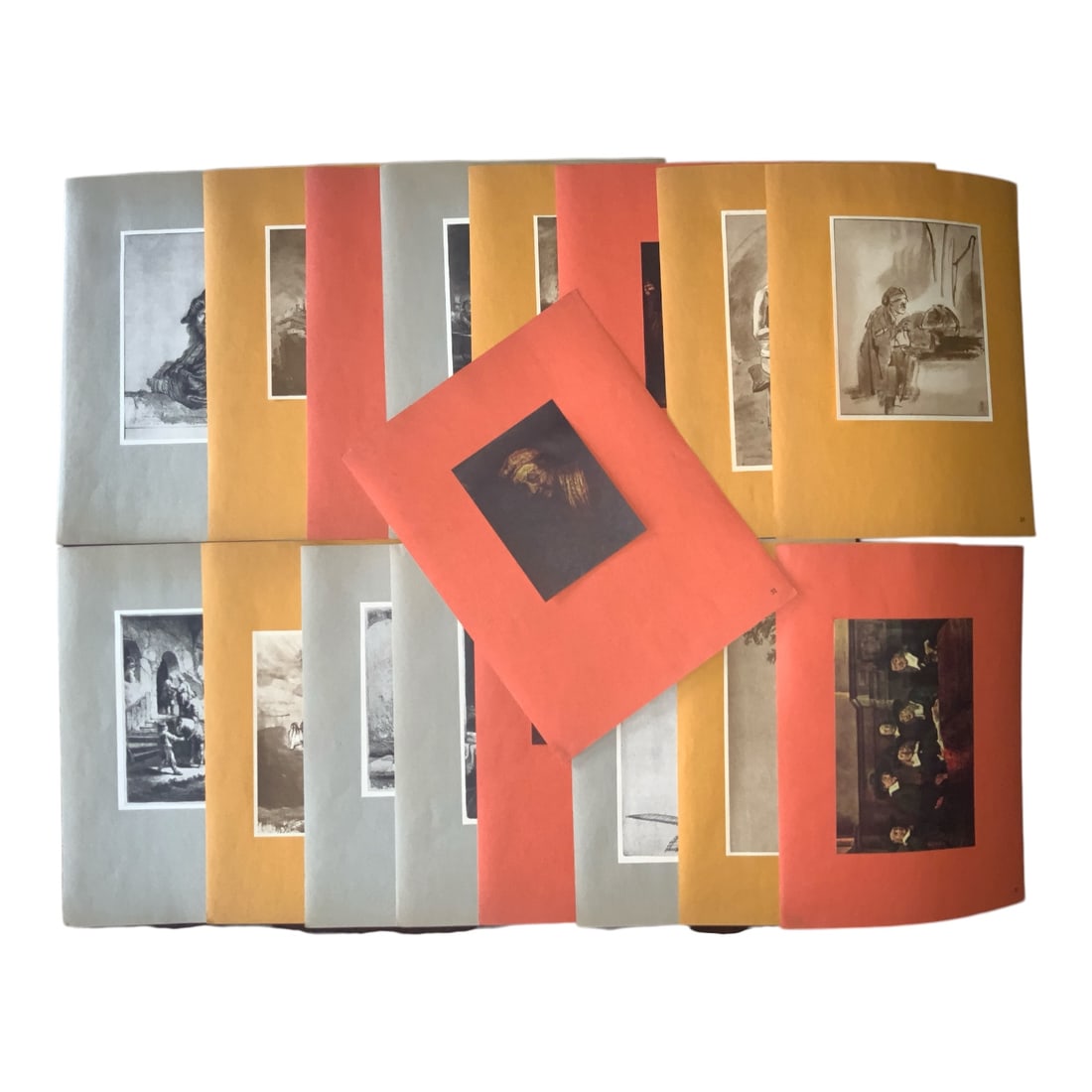 Collection of Pictures by Rembrandt Van Rijn The Heritage Press: Collection of Pictures by Rembrandt Van Rijn The Heritage Press. Pictures are mounted on 10" x 13" colored paper and in very good condition with no foul odors....***PLEASE READ***Shipping for this lot