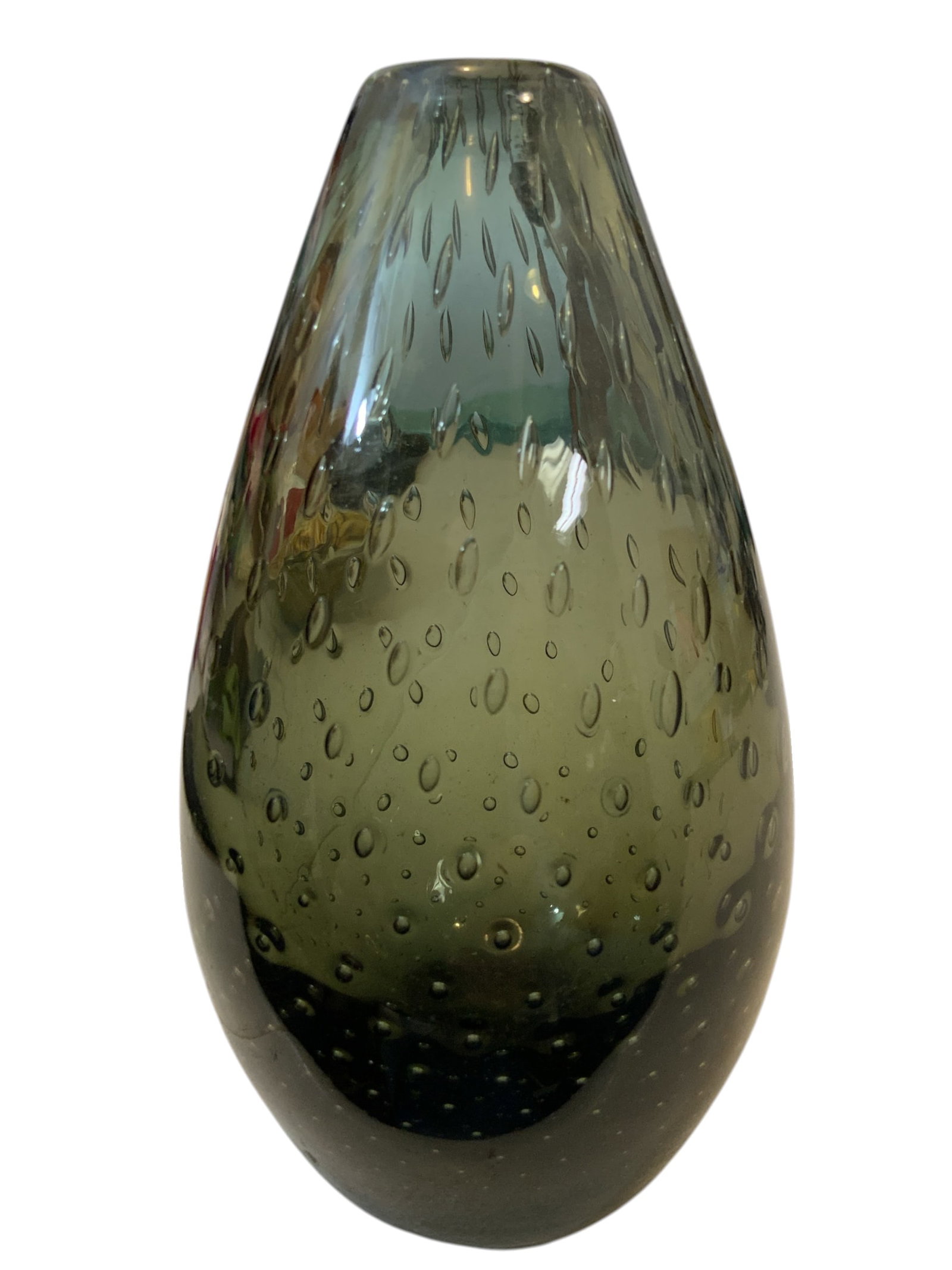 Controlled Bubble Bud Vase Green or Smoke color (1 of 5)