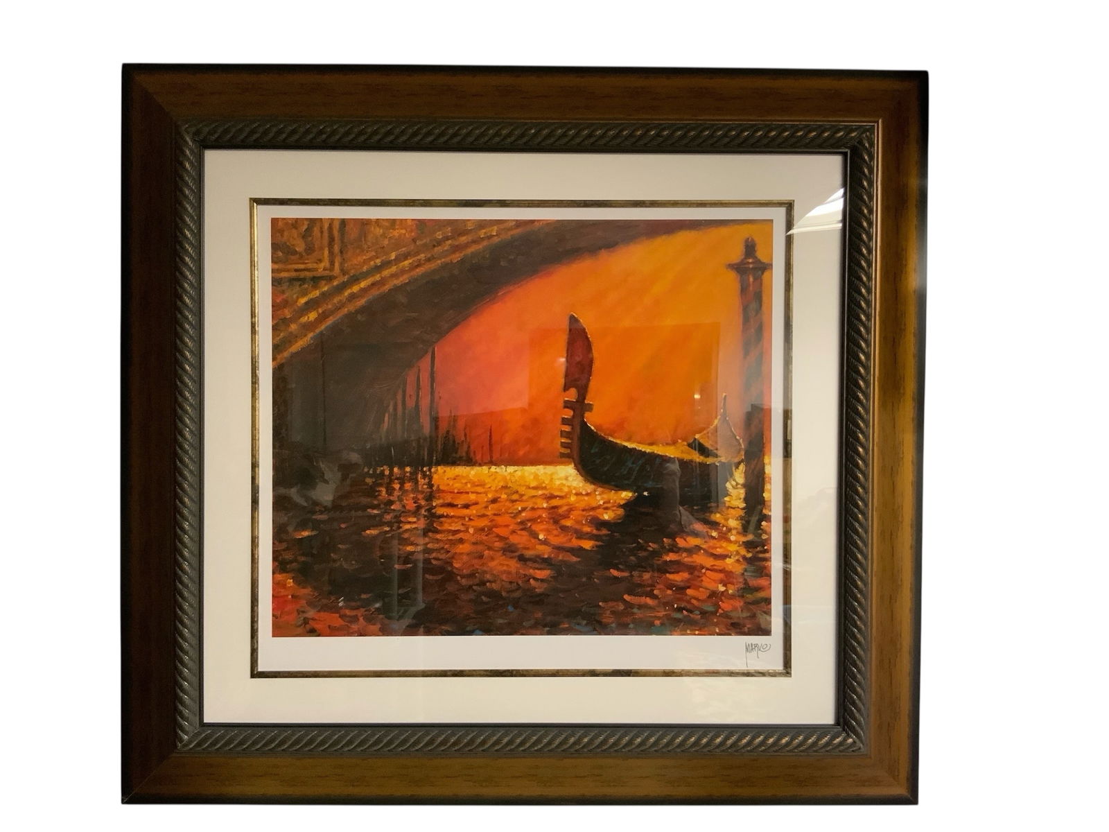 Mario Mavrovich Lithograph “Under the Bridge” Framed Matted Under Glass (1 of 3)