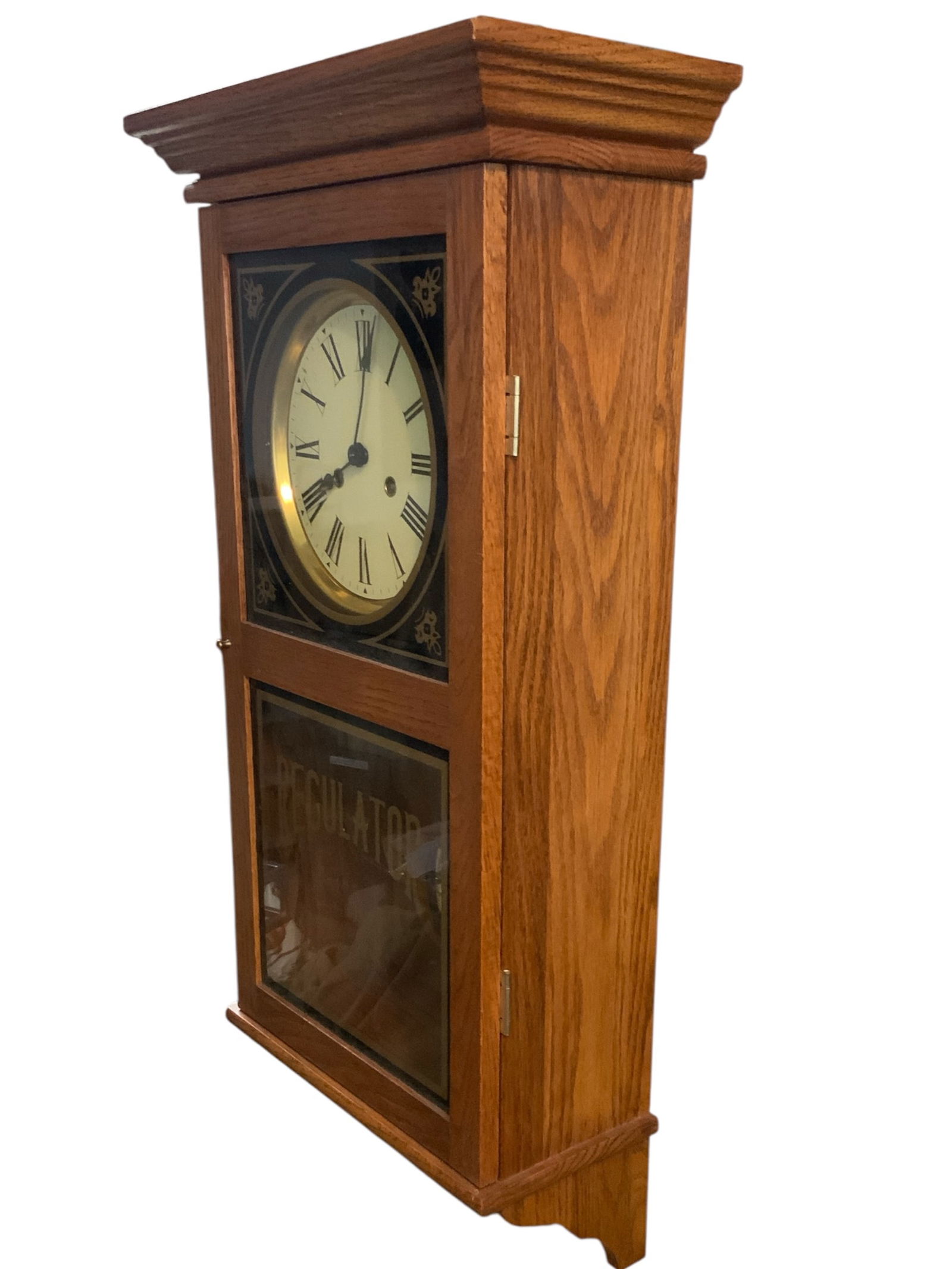 Oak Case Regulator Wall Clock - 3