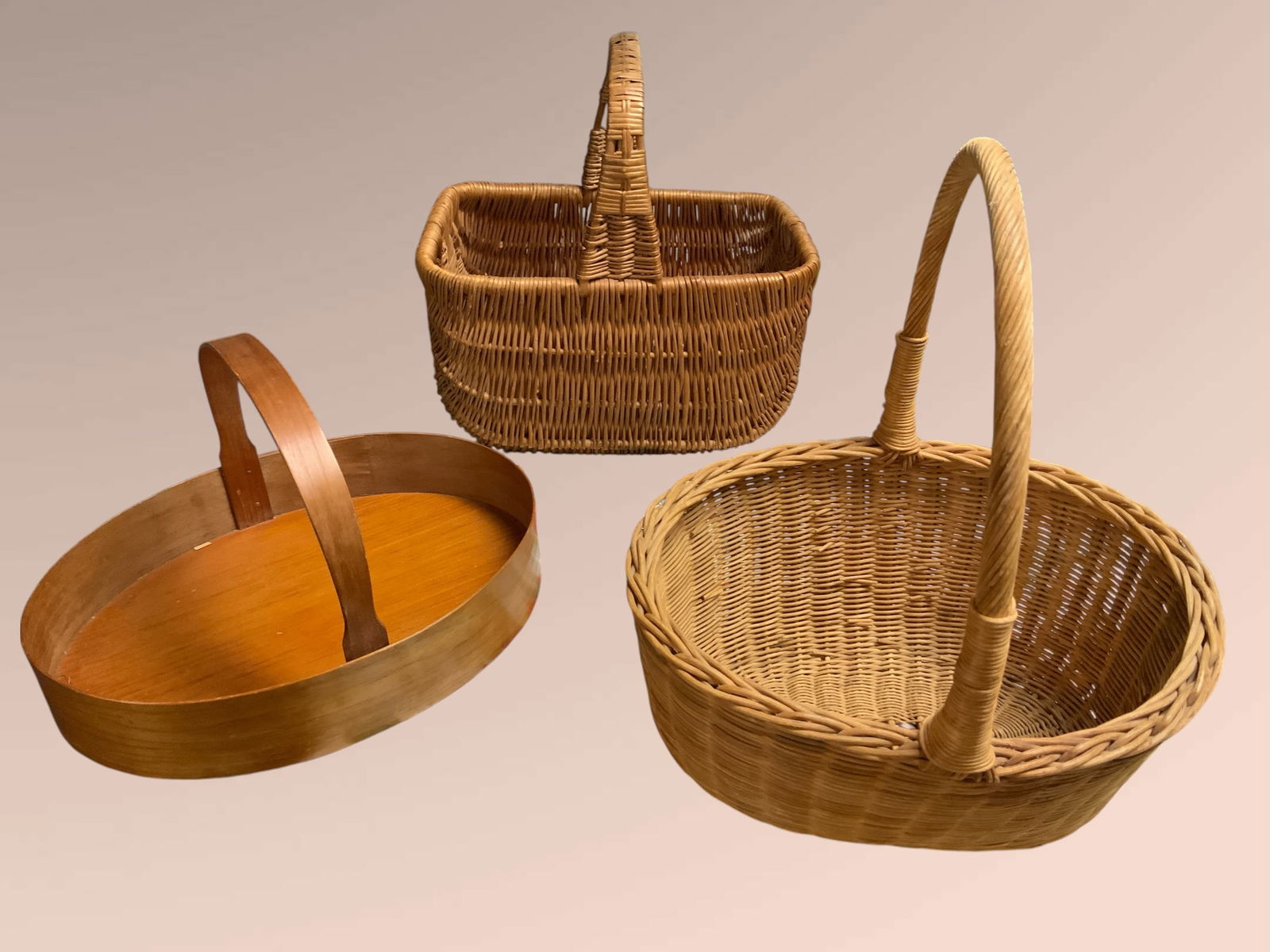 Shaker-style Wood Basket, Rectangular Basket and Gathering Basket (1 of 10)