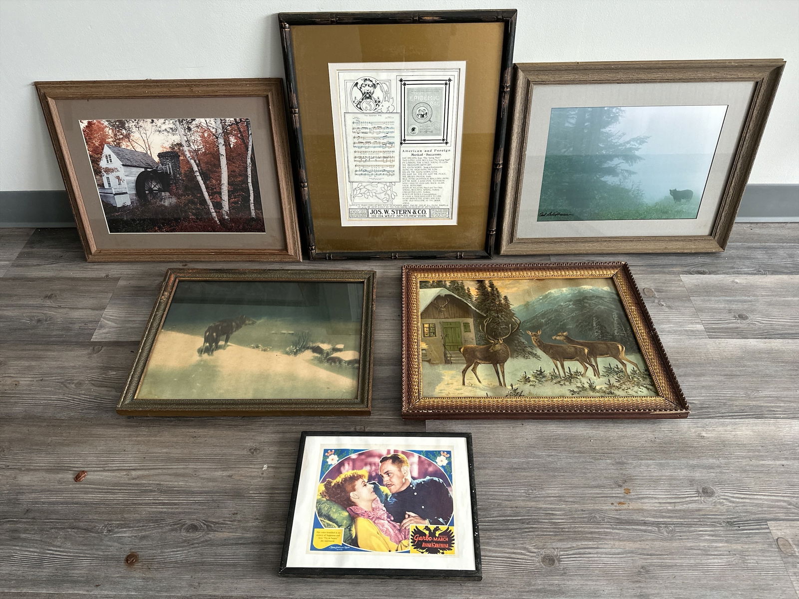 Box lot Vintage Framed Art 6pc (1 of 16)