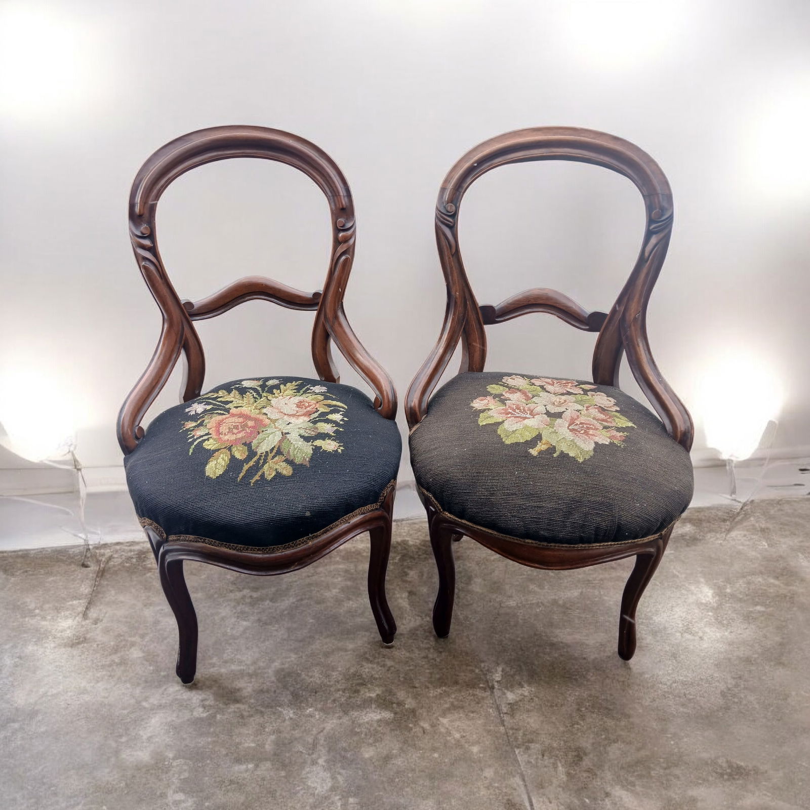 (2).Antique Victorian Needle Point Chairs (1 of 4)