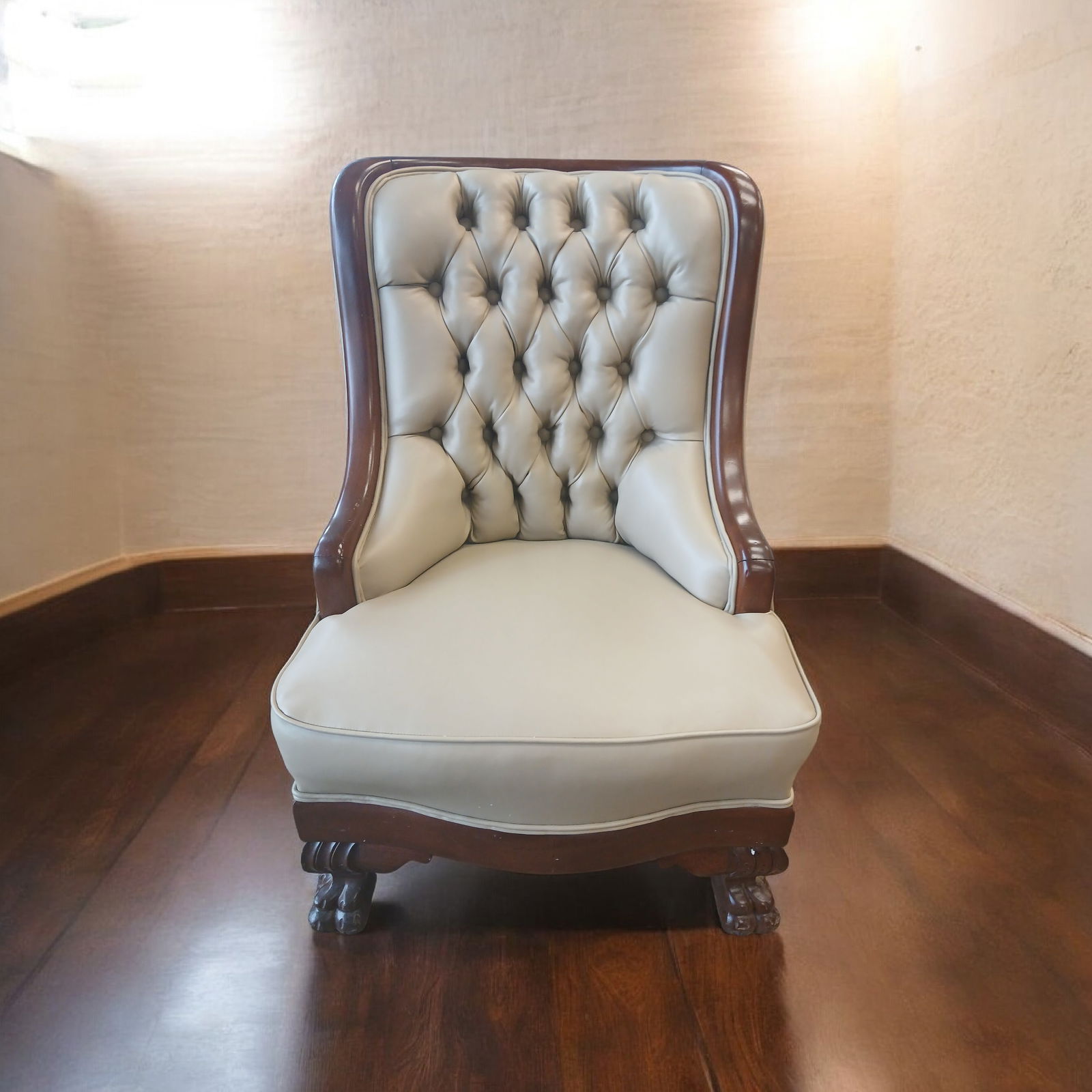 Leather tufted empire side chair (1 of 5)