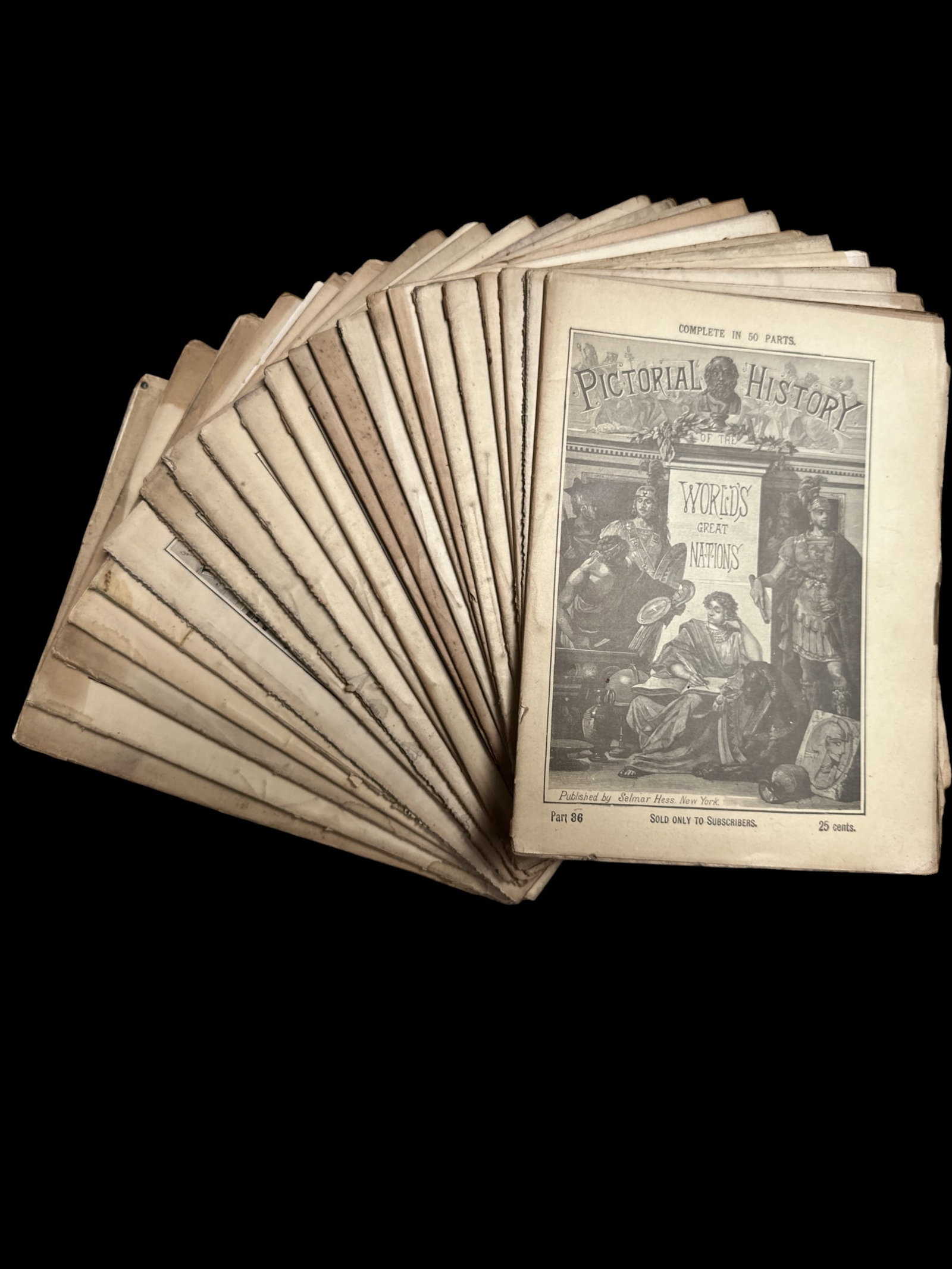 "Pictorial History of the World's Great Nations" Serial Softcover Book- 22 issues: "Pictorial History of the World's Great Nations" Serial Softcover Book- 22 issues. Age-related(late 18th century) 1deterioration but very readable without foul odors.8 1/2" x 11"each =================