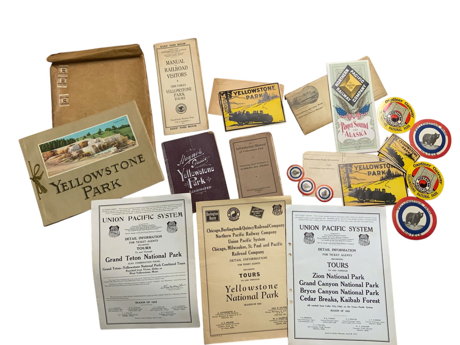 Ephemera: Railroad, Union Pacific, Northern Pacific, Yellowstone Nat'l Park, Alaska (1 of 8)