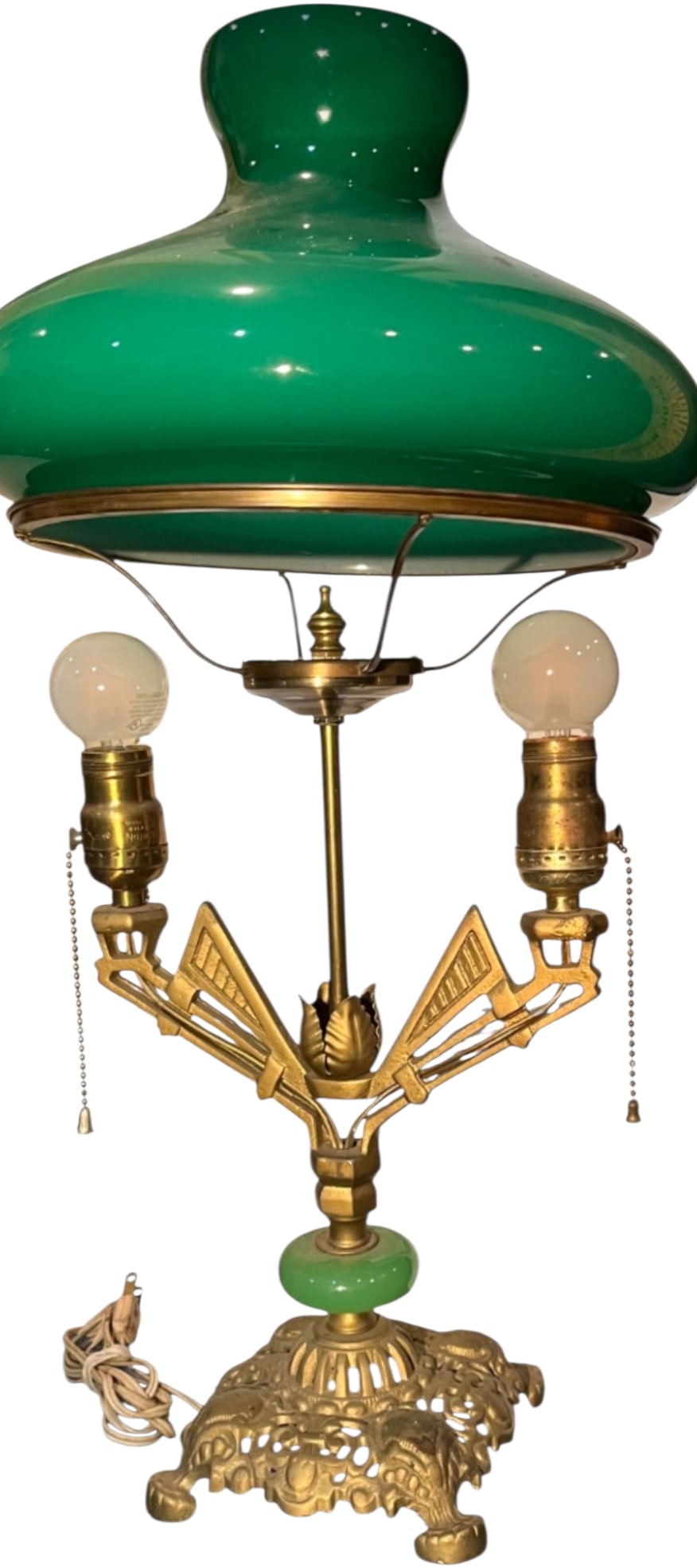 1920s art deco brass plated table lamp (1 of 3)