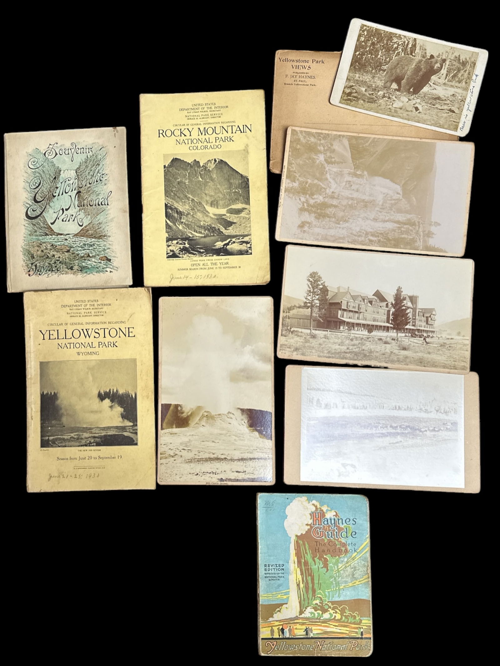 Late 19th - early 20th Century Ephemera: Yellowstone National Park Haynes & etc (1 of 8)