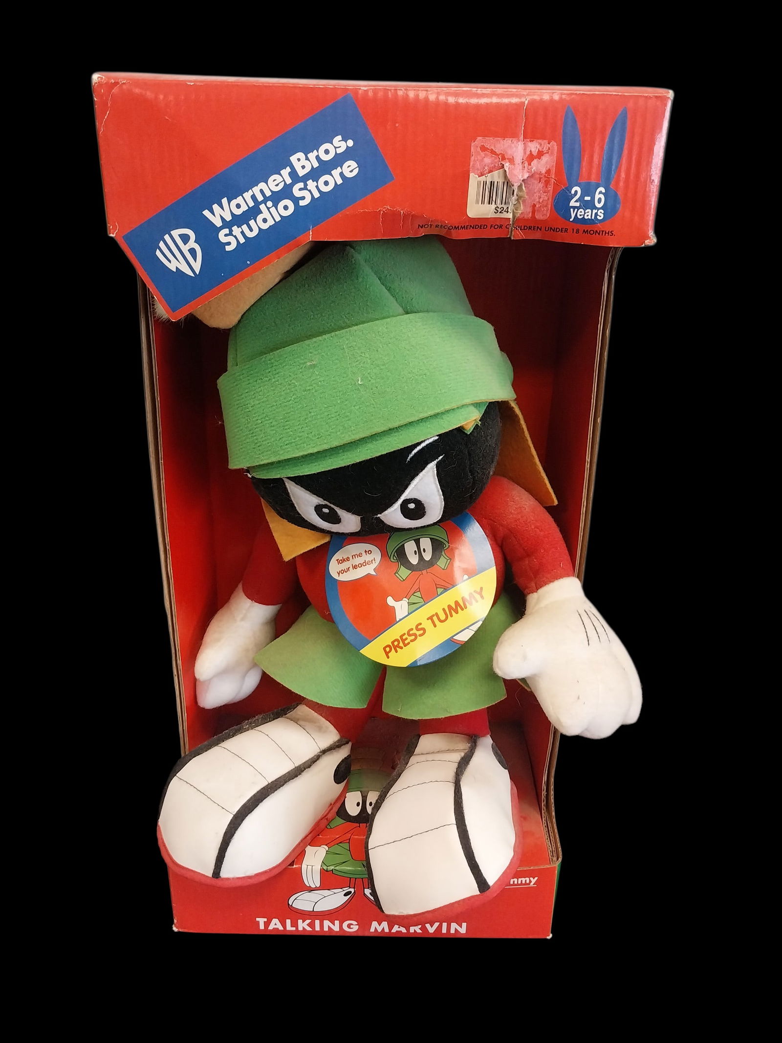 Vintage Talking Mavin: Vintage Talking Mavin never been out the box New old stock box has minimal ware Marvin is dusty. Stand 16 inches tall in box.UNTESTED